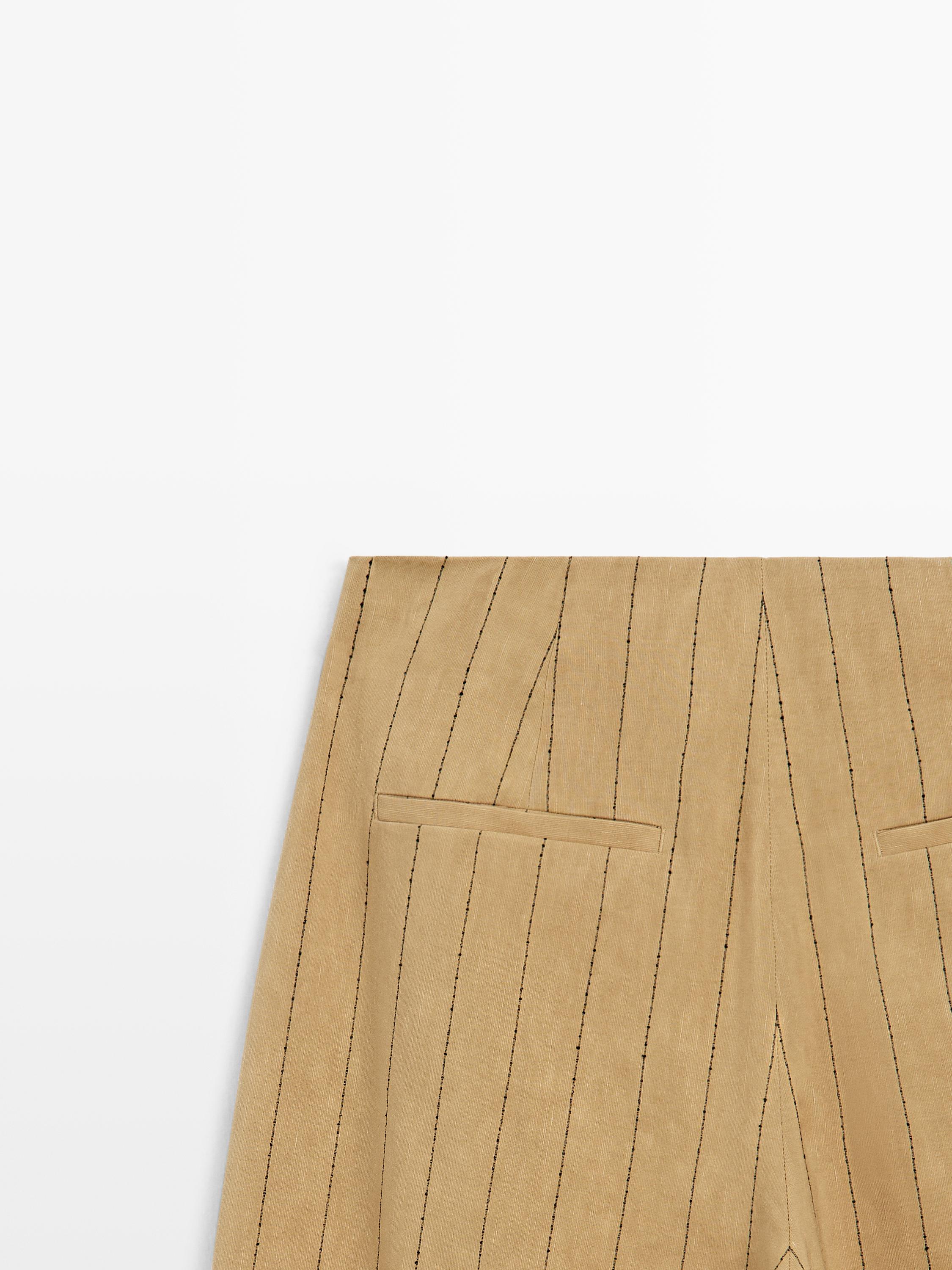 Darted wide-leg trousers — MUSTARD YELLOW