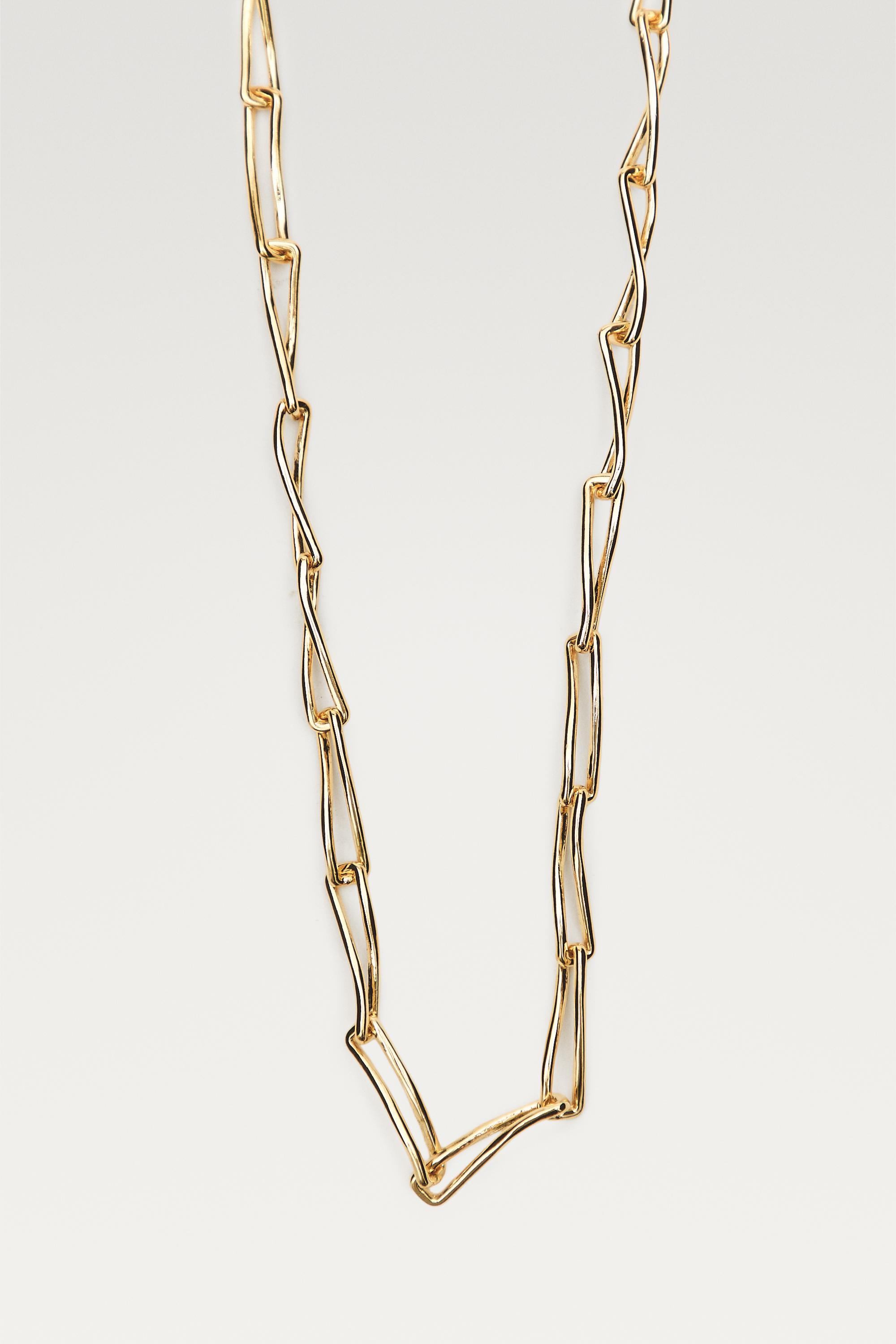Metal chain link necklace — GOLDEN