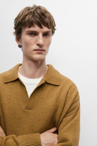 100% Cashmere Knit Polo Sweater — PISTACHIO 8