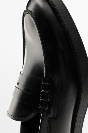 Leather penny loafer — BLACK 5