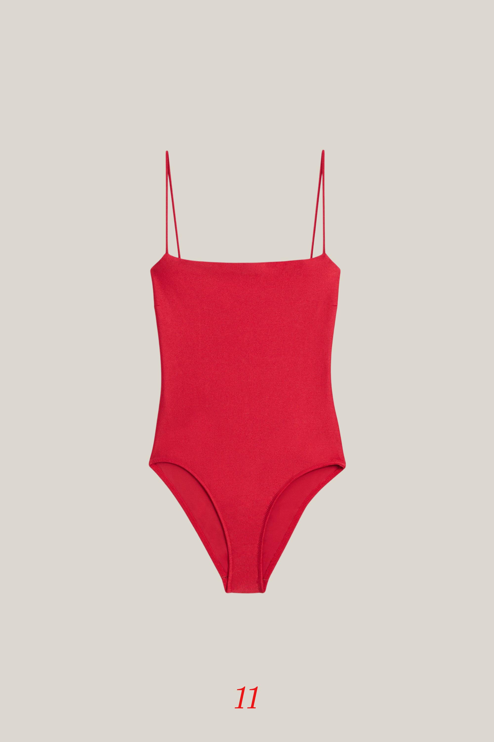Swimsuit with thin straps — RED