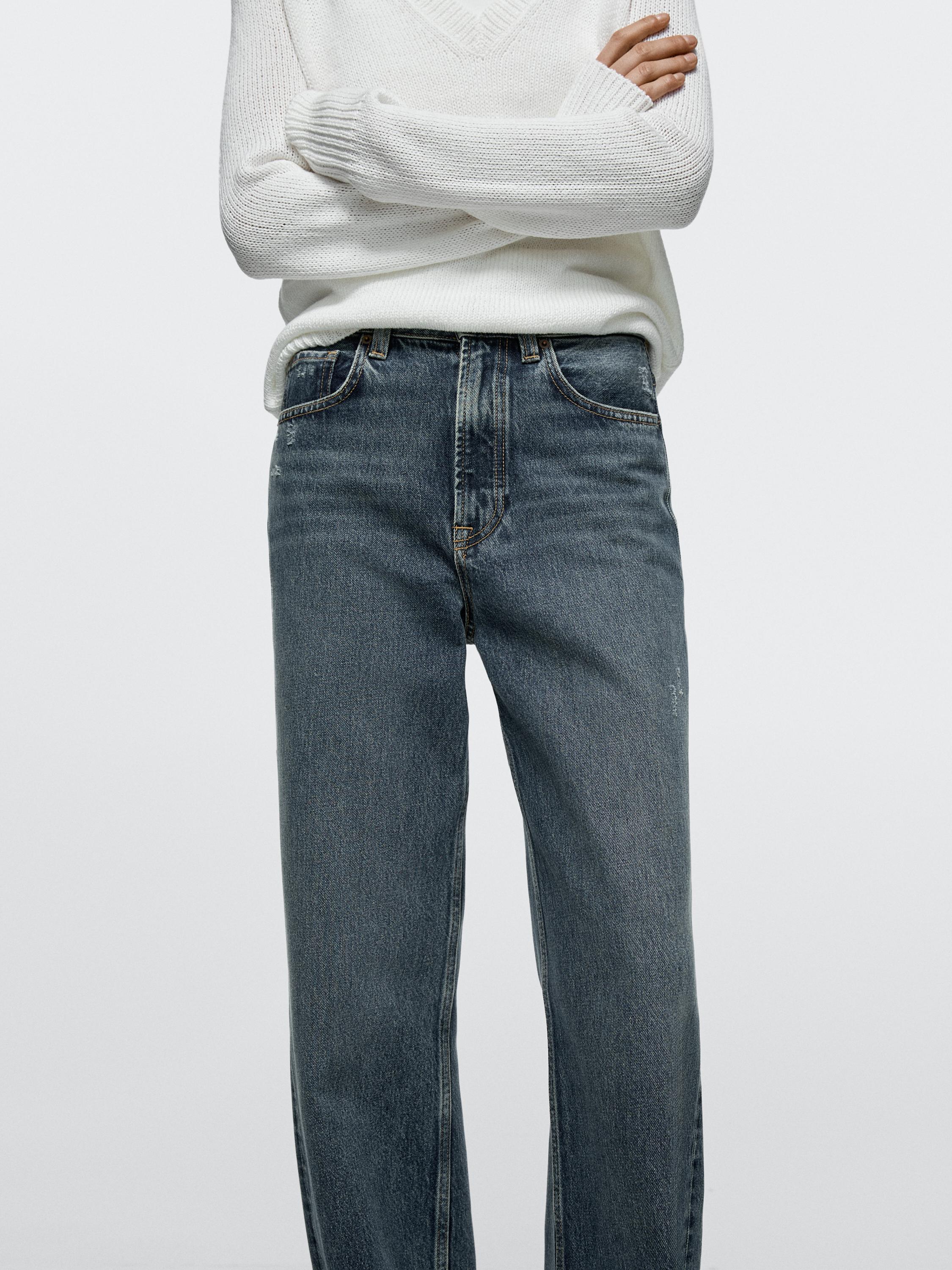 High-waist wide-leg jeans — MEDIUM BLUE