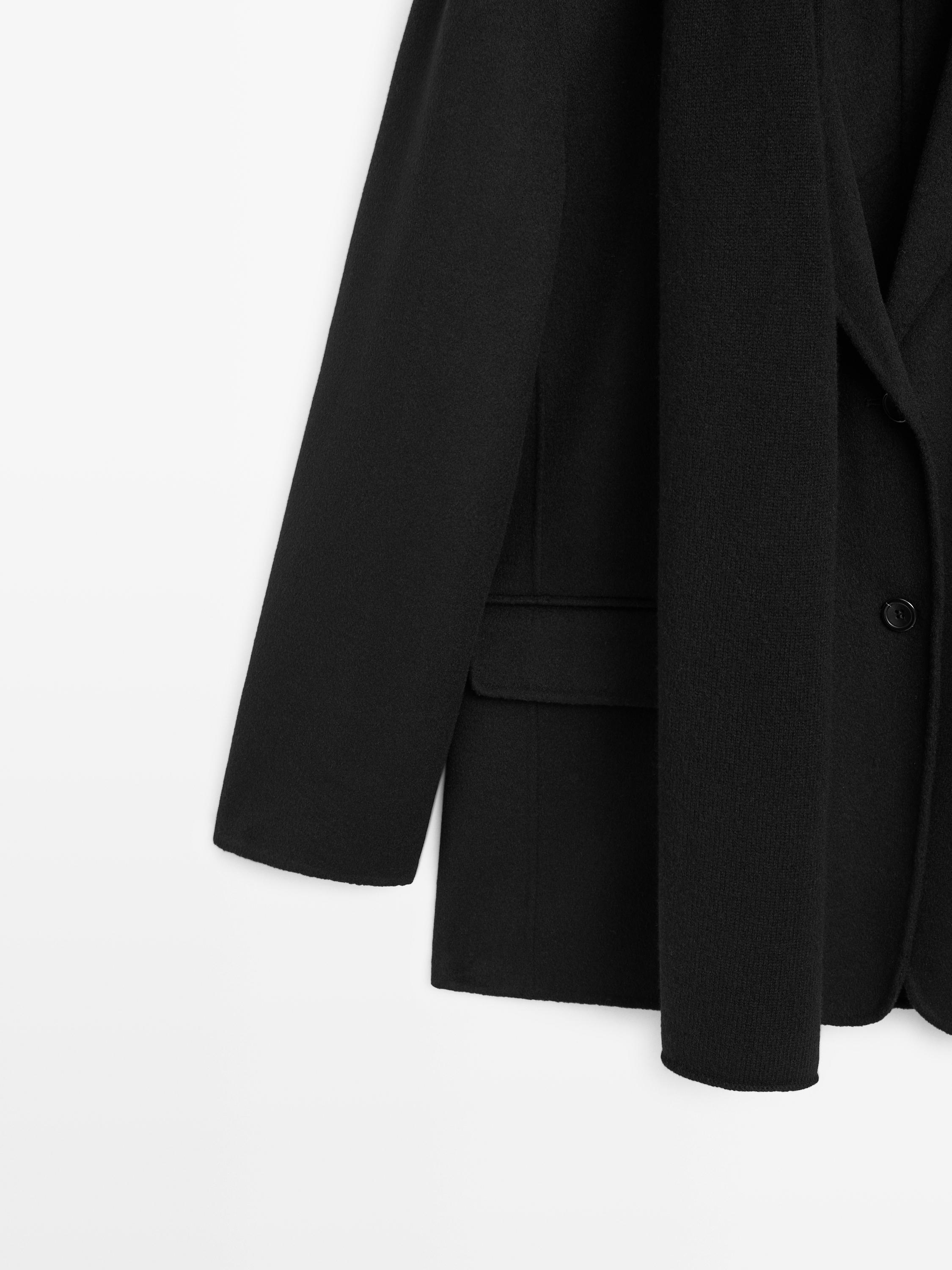 Wool blend blazer with scarf
