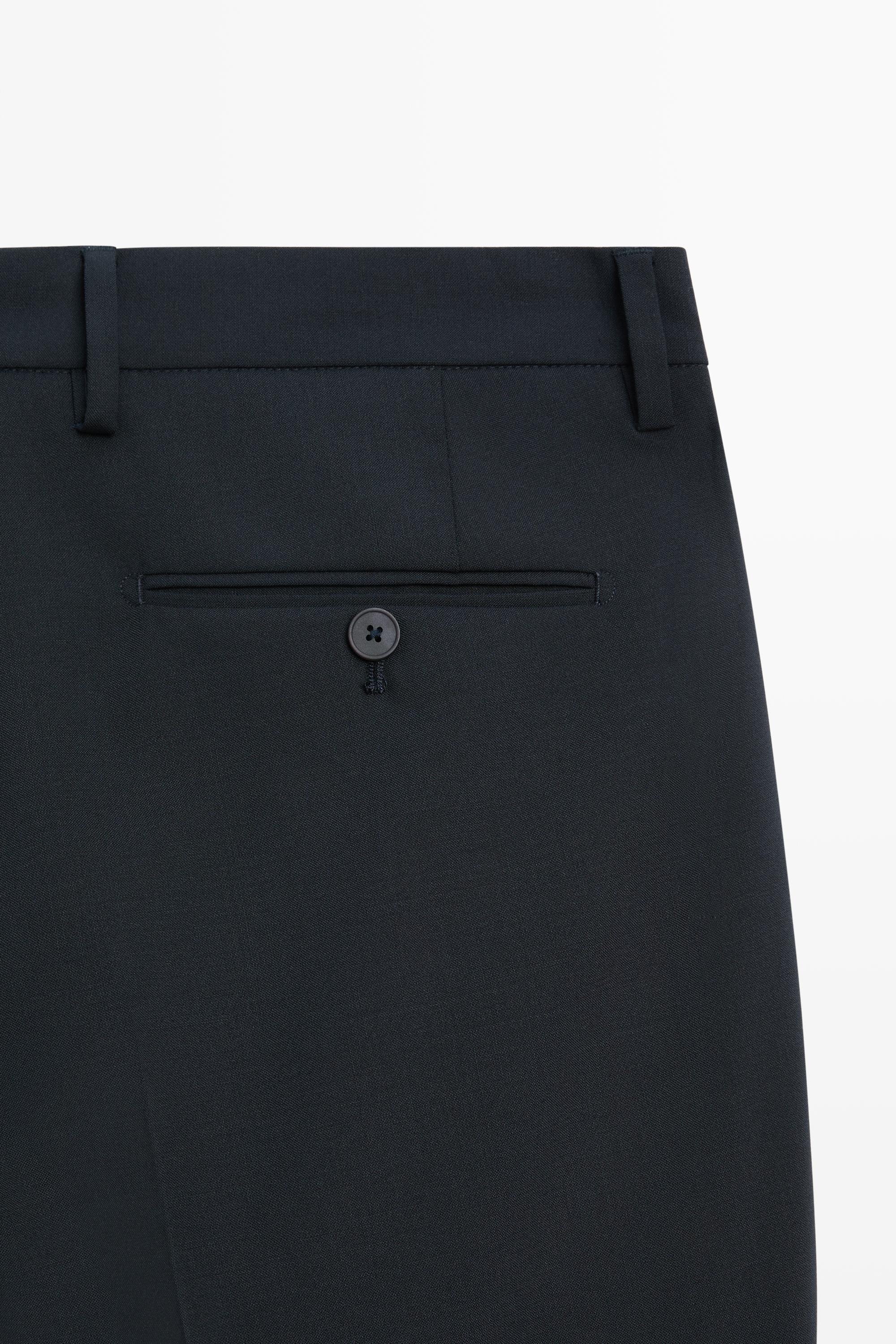Wool blend suit pants — NAVY BLUE