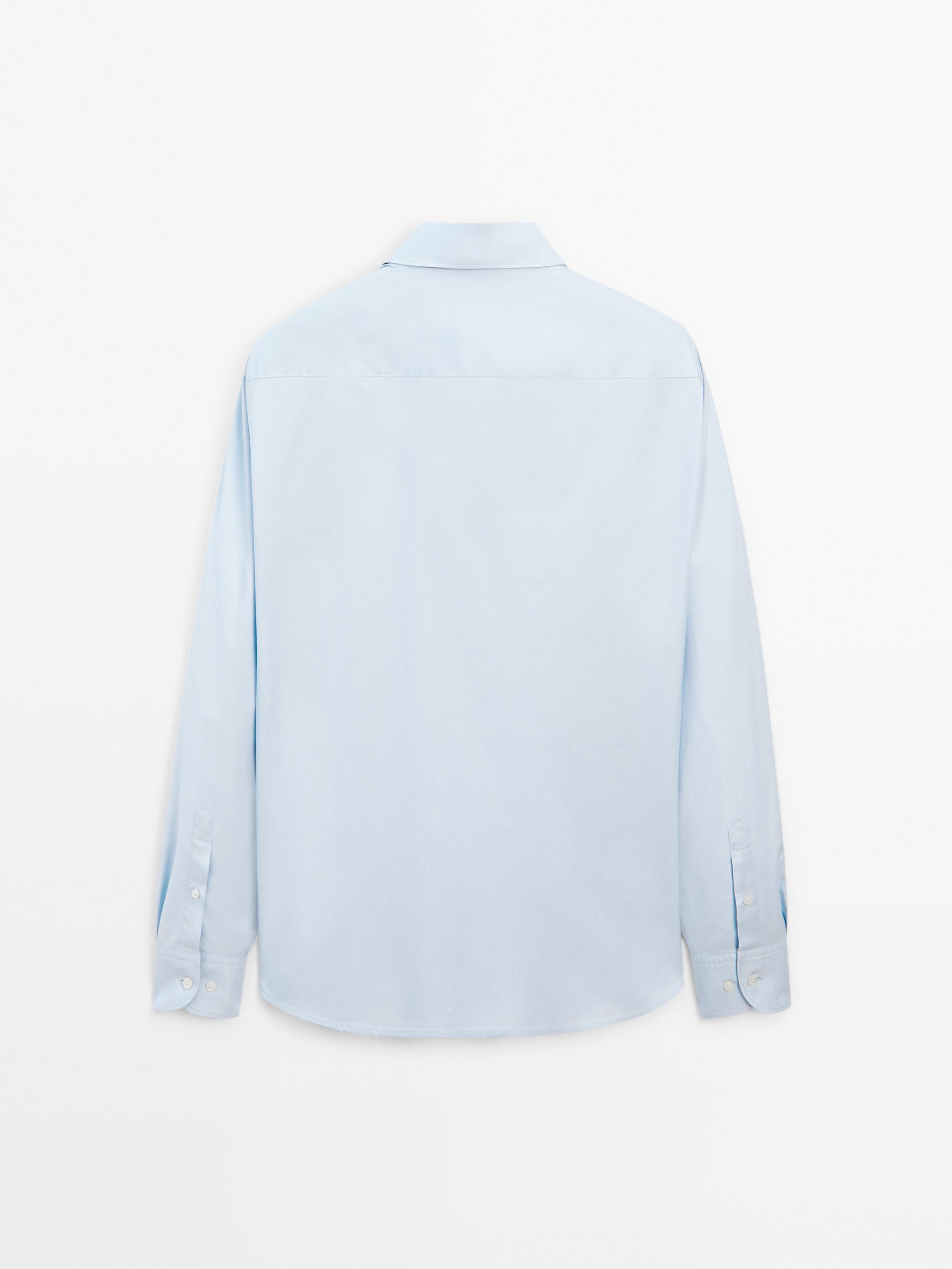 Regular fit 100% cotton twill shirt
