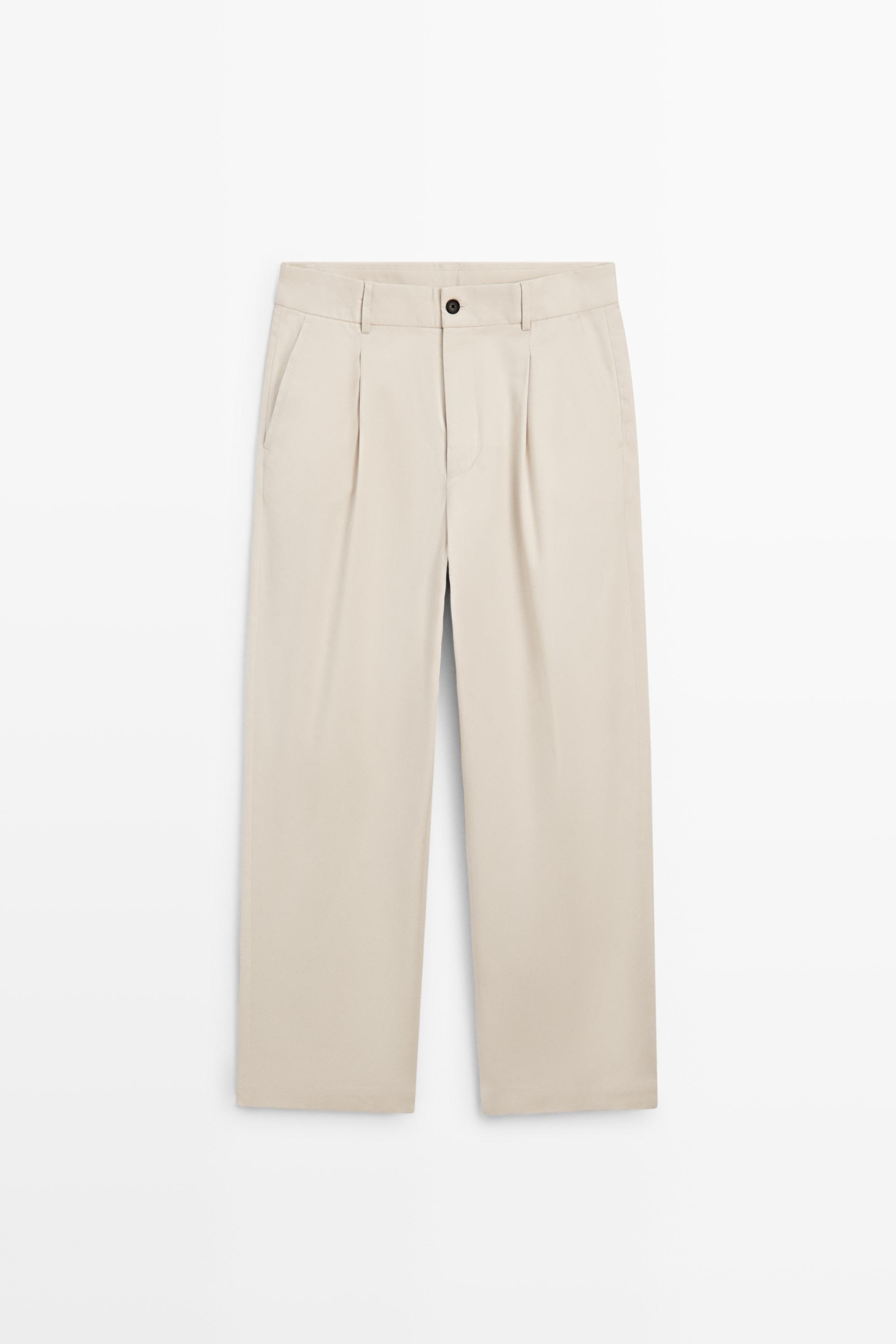 Flowing pants with darts — BEIGE