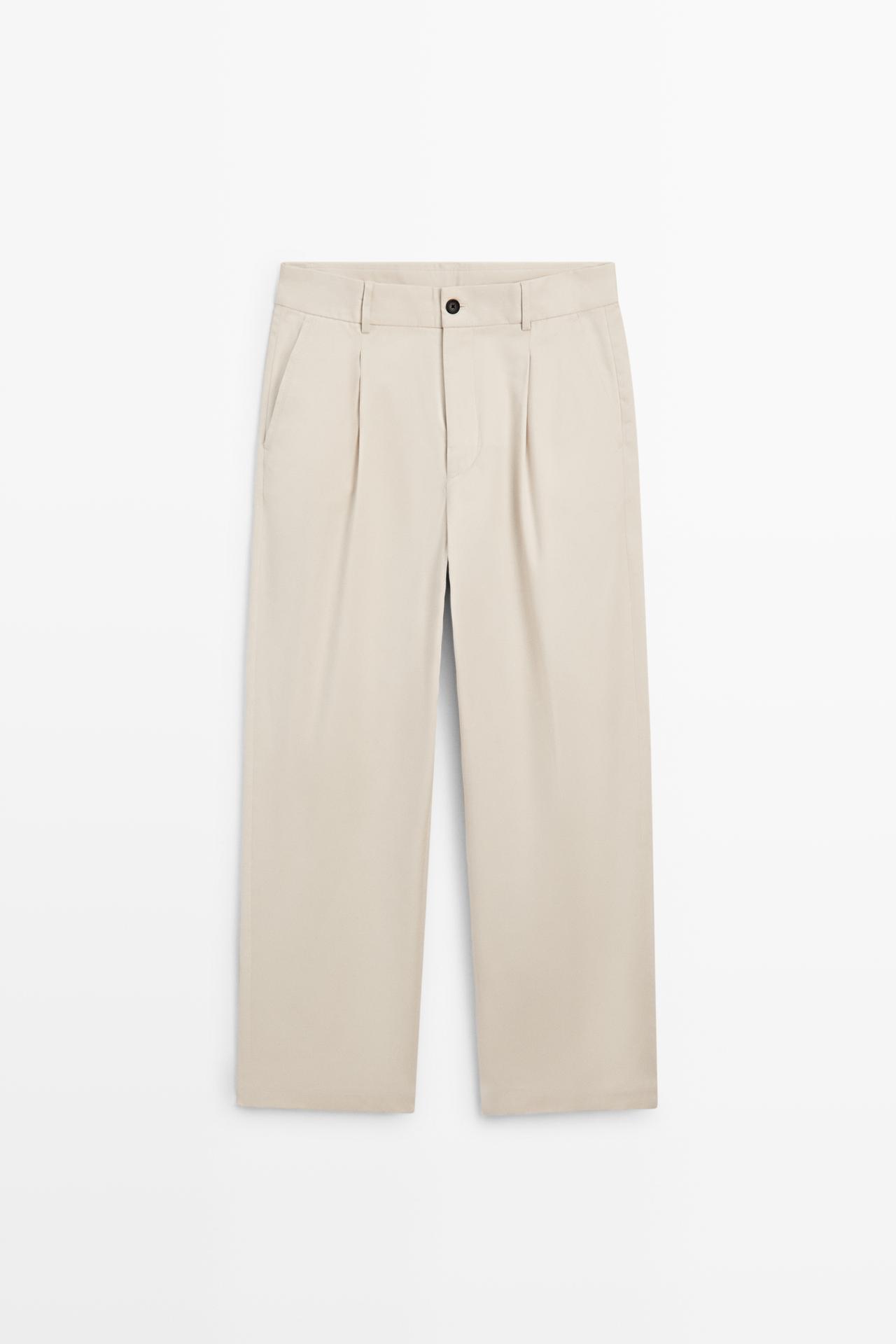 Flowing pants with darts — BEIGE