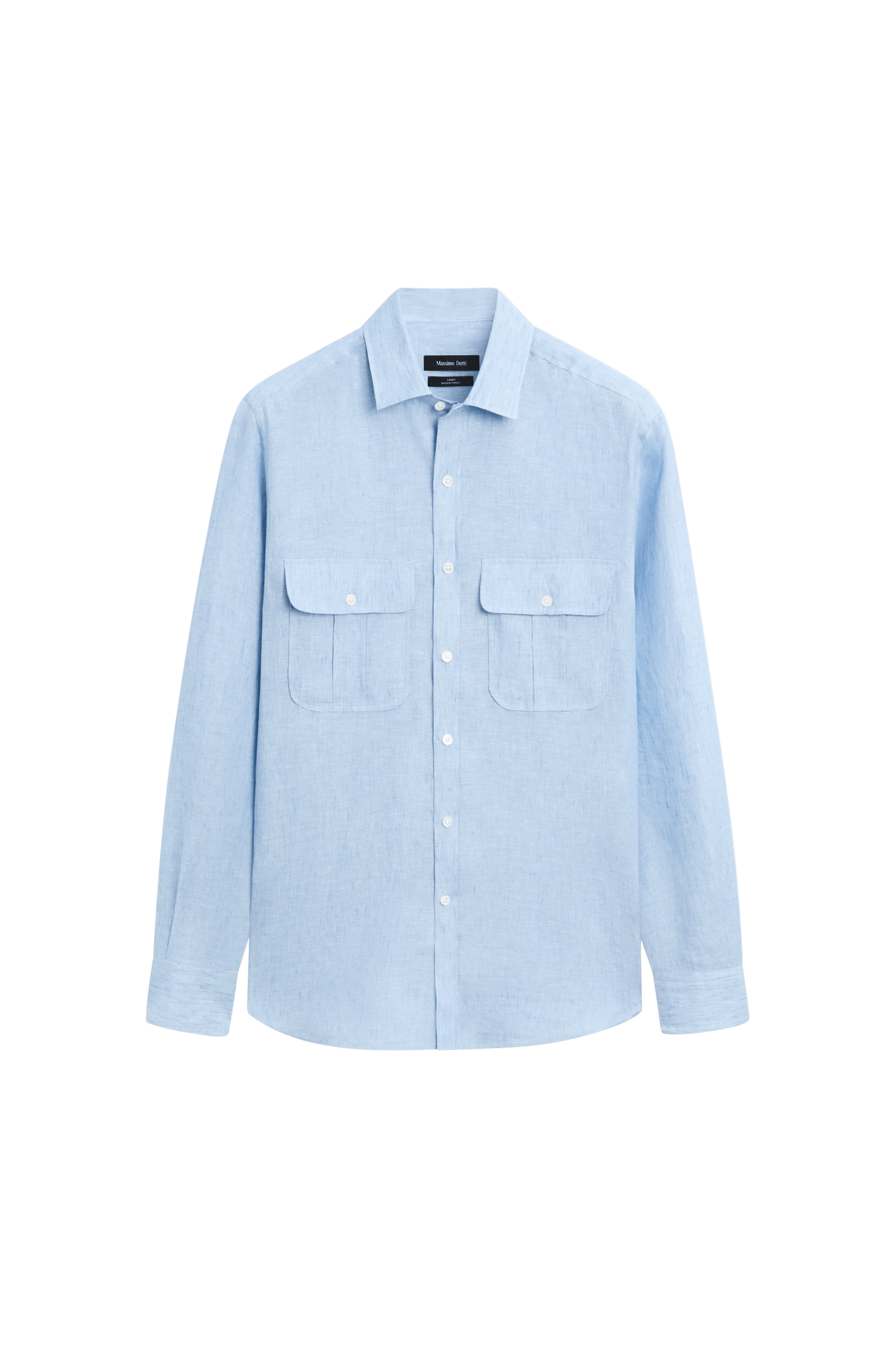 Massimo Dutti %100 keten regular fit gömlek görsel 7