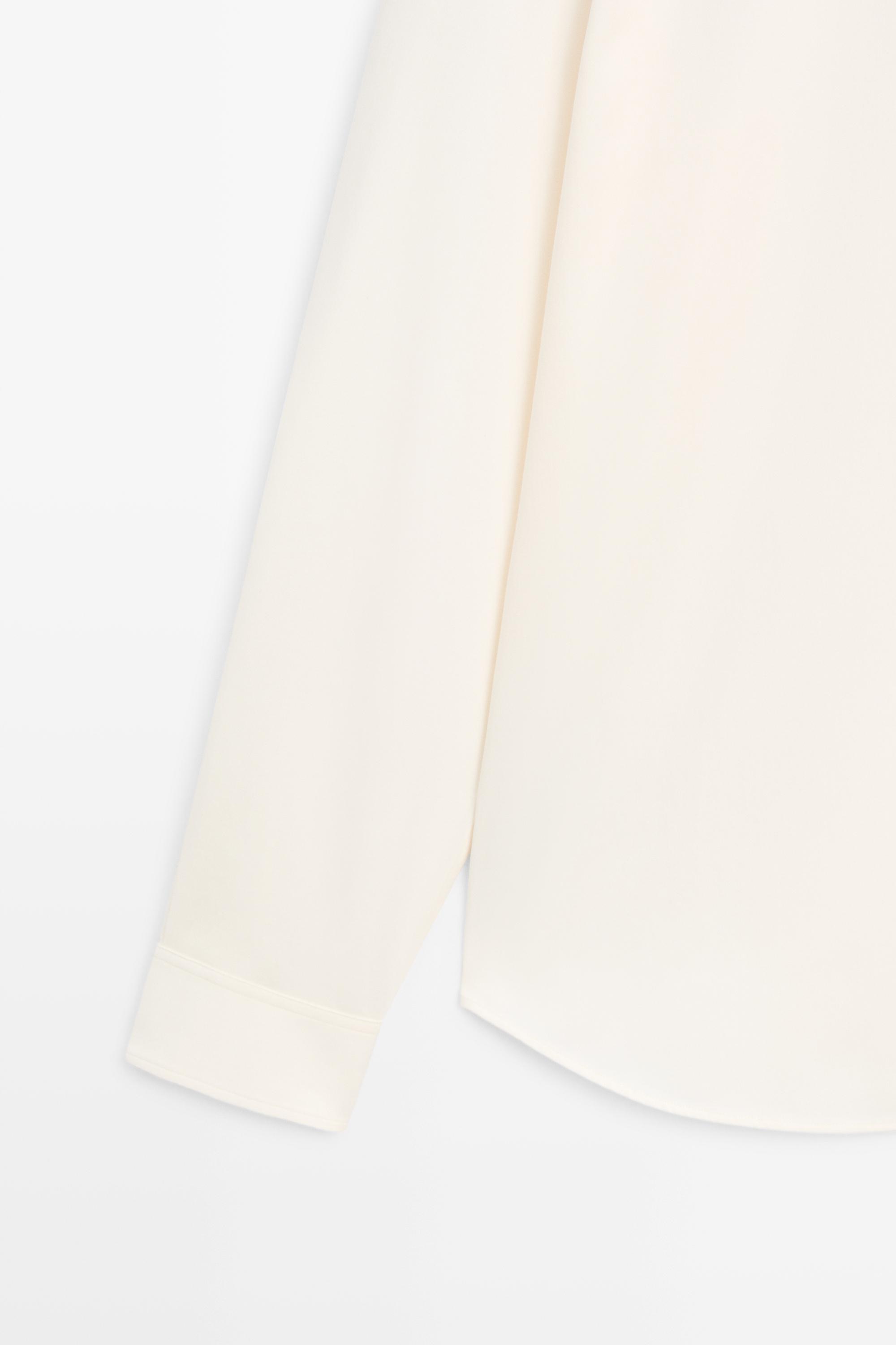 Cotton blend shirt — CREAM