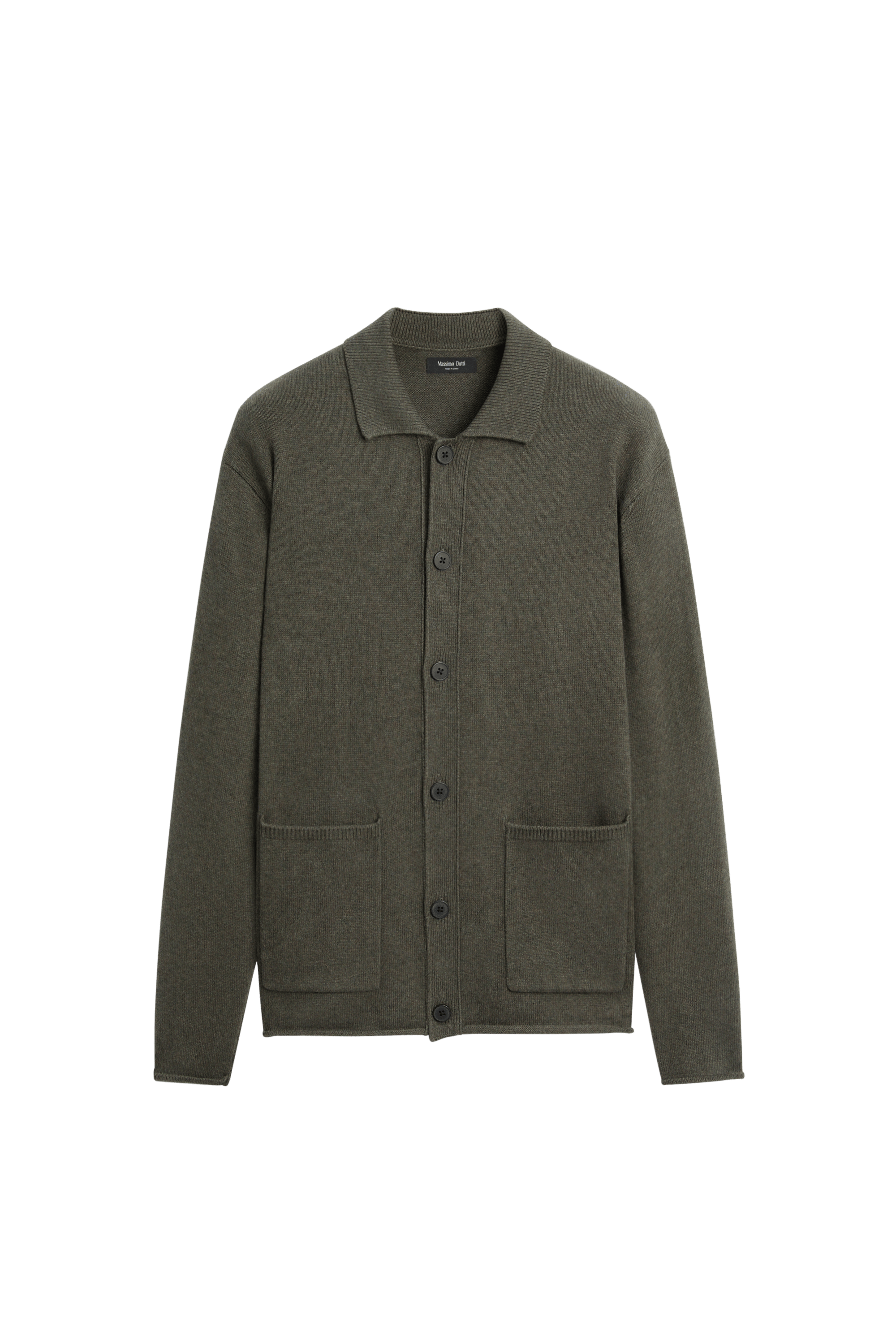 Massimo Dutti Yünlü polo yaka triko hırka görsel 7
