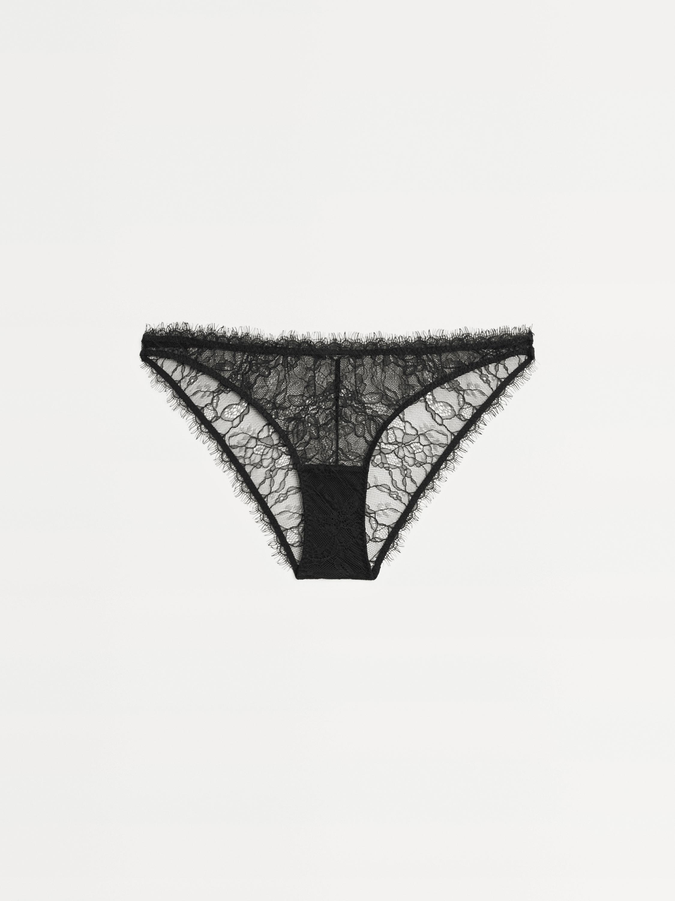 Lace briefs with frayed detail