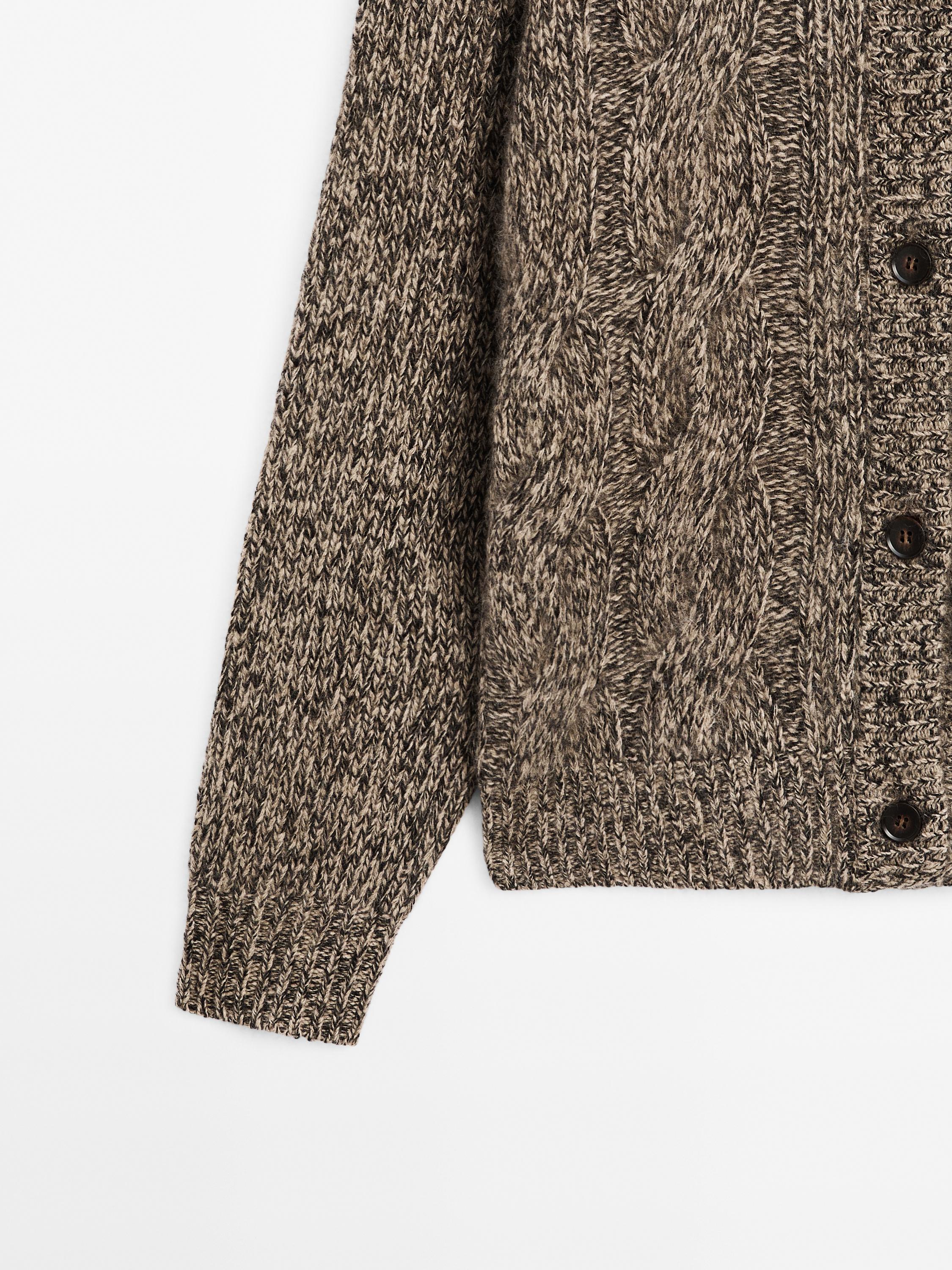 100% cashmere mouliné knit cardigan