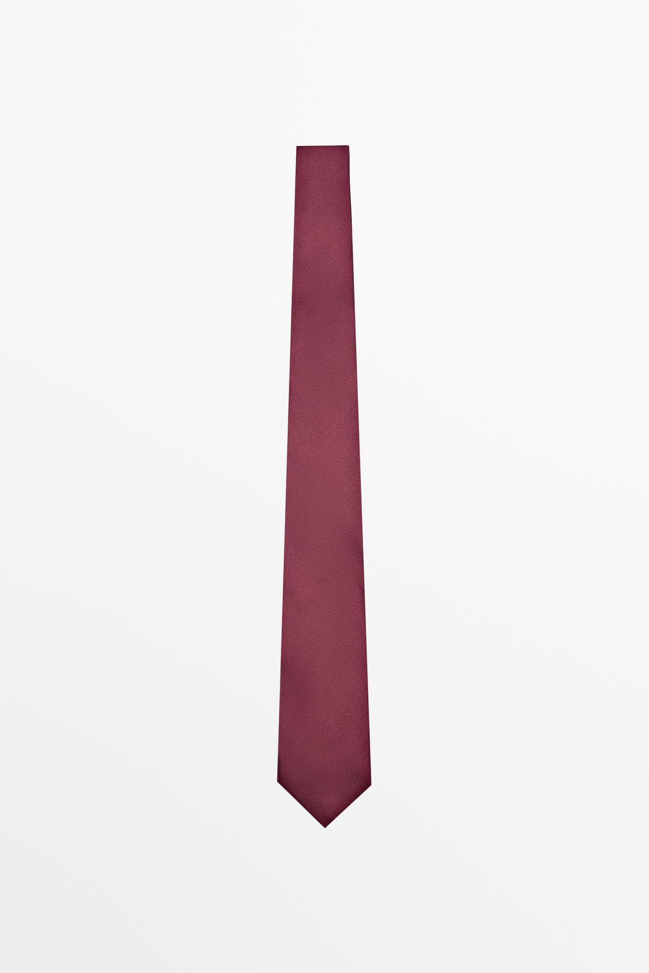 100% silk textured tie — MAROON