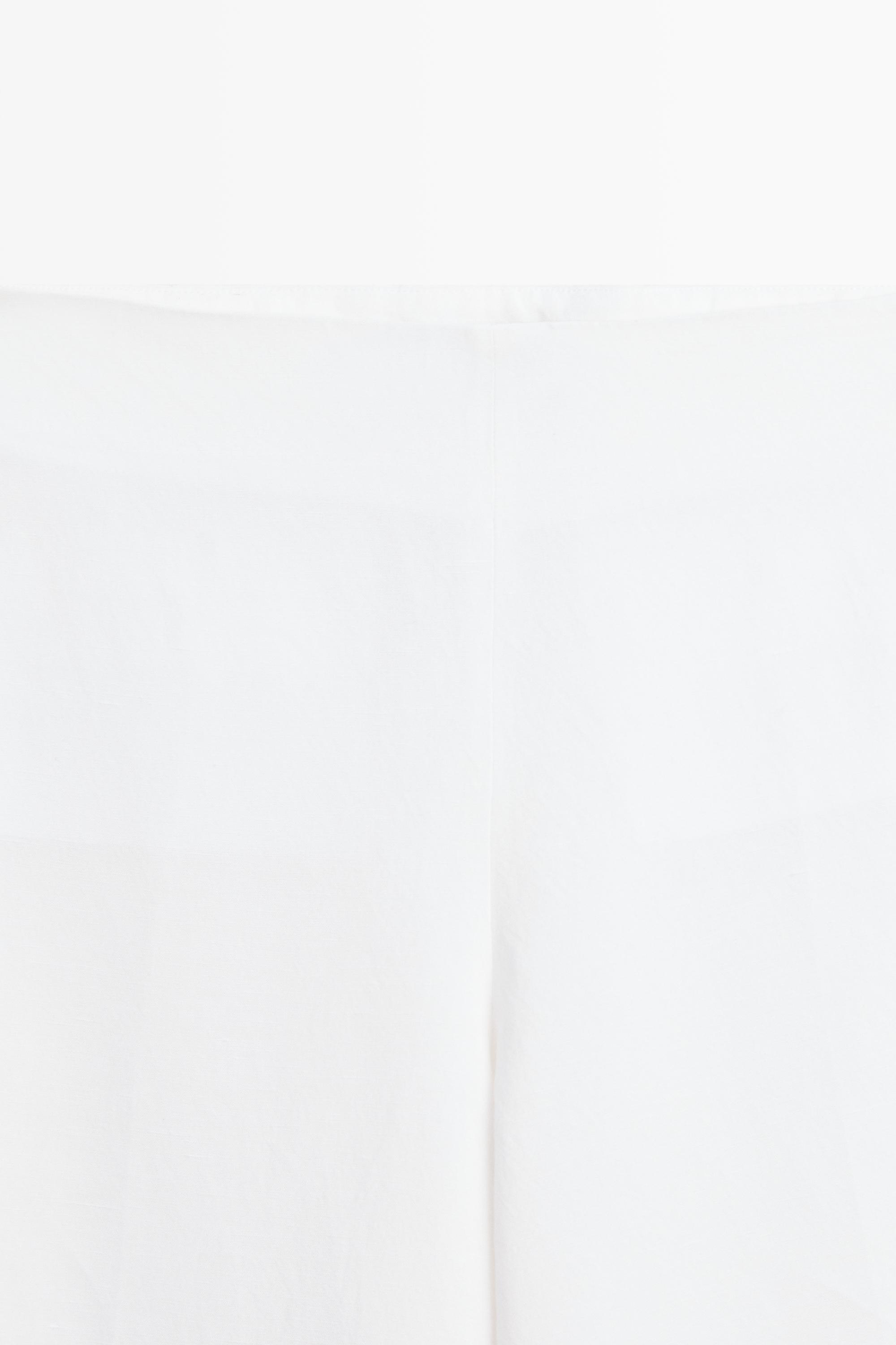 Total look flowing linen blend trousers — WHITE