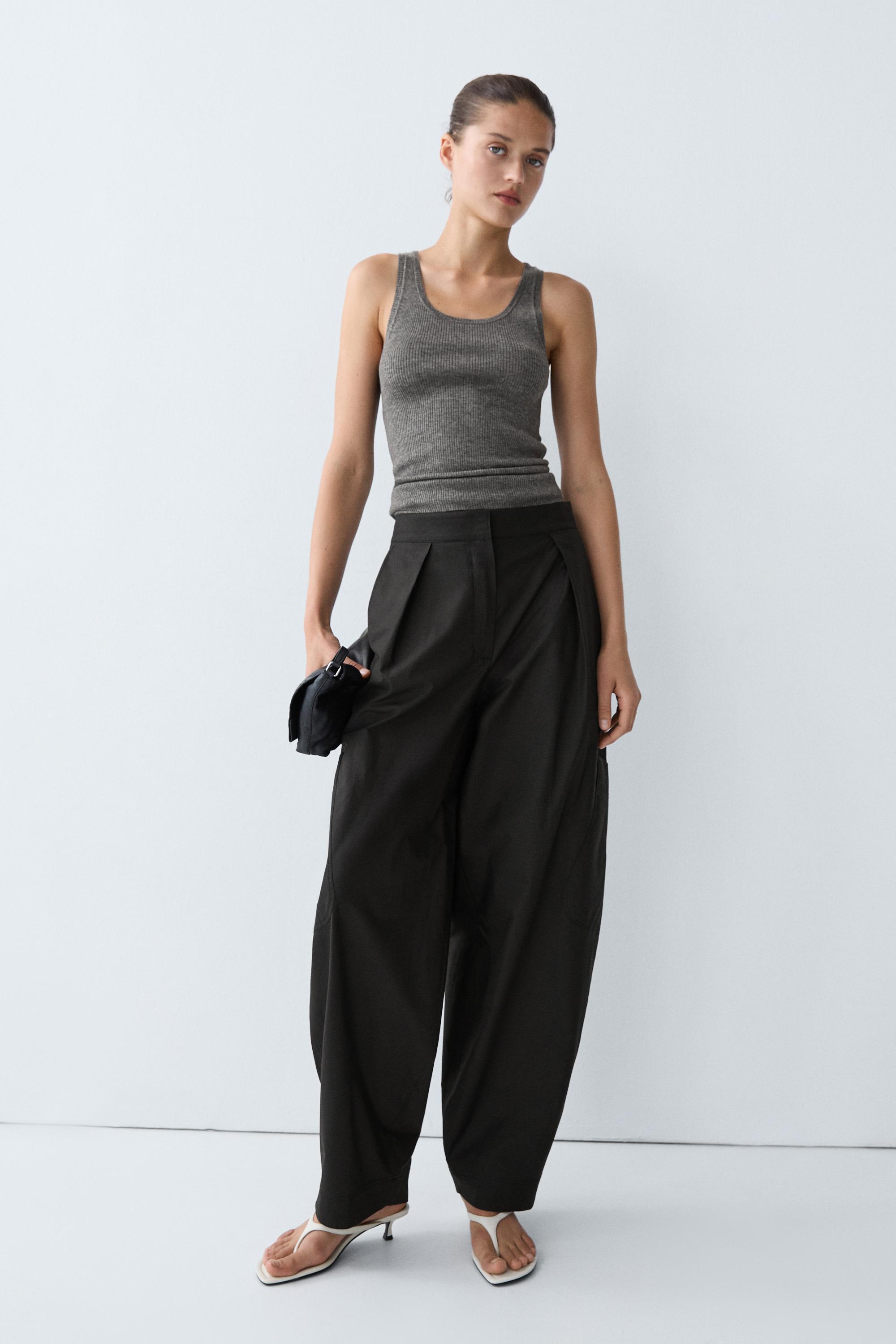 Ribbed knit top — GREY