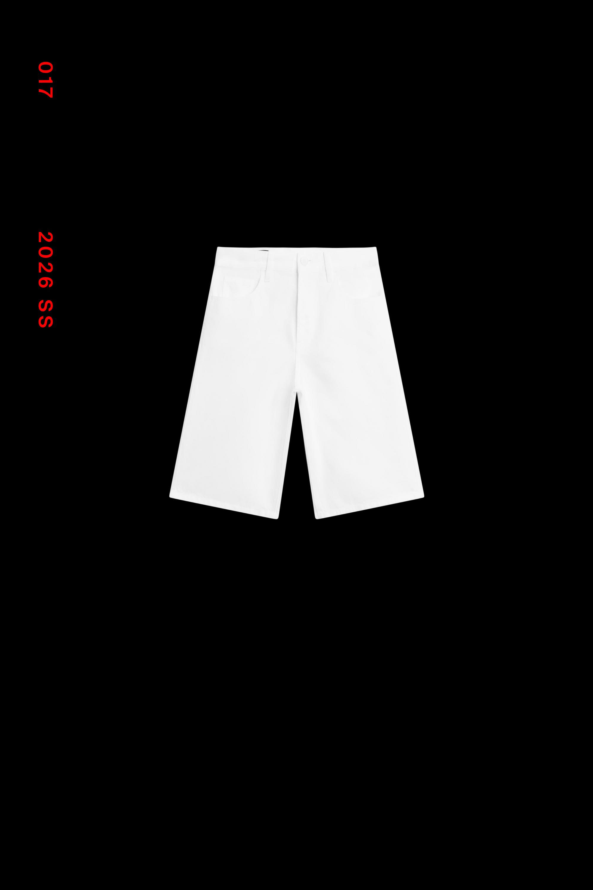 Cotton and linen blend Bermuda shorts — Off white