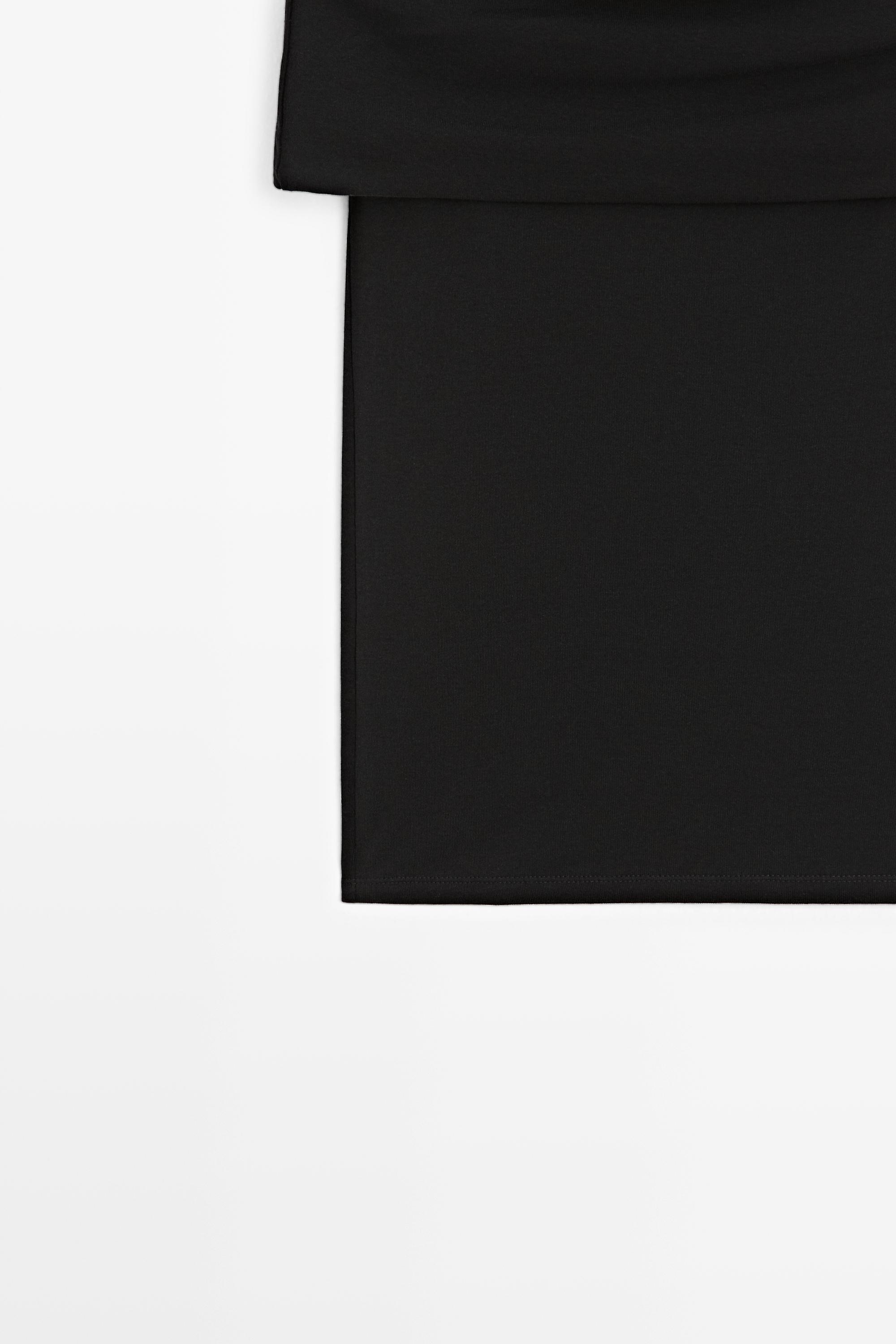 Cotton off-the-shoulder top — BLACK