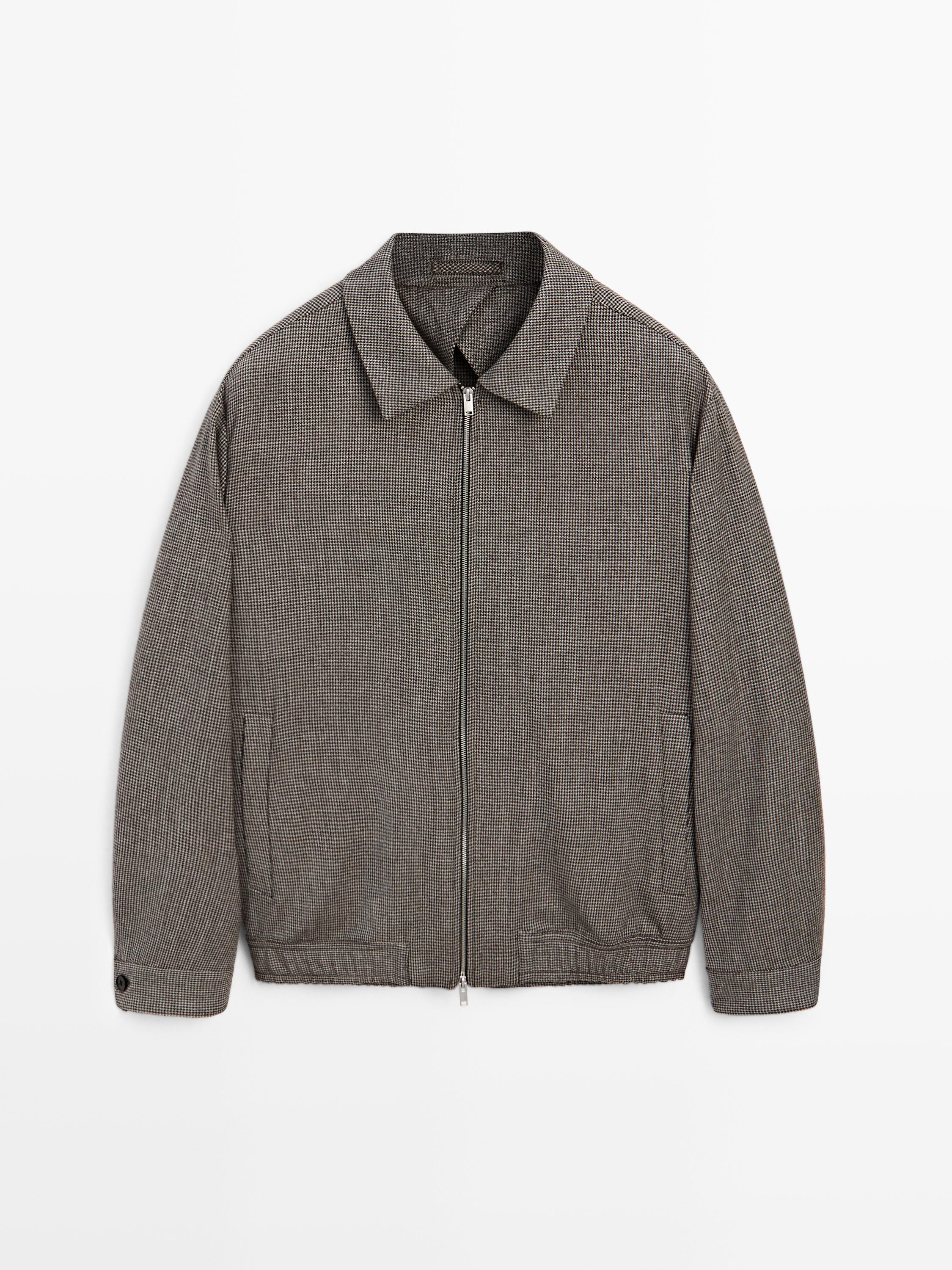 100% wool houndstooth jacket