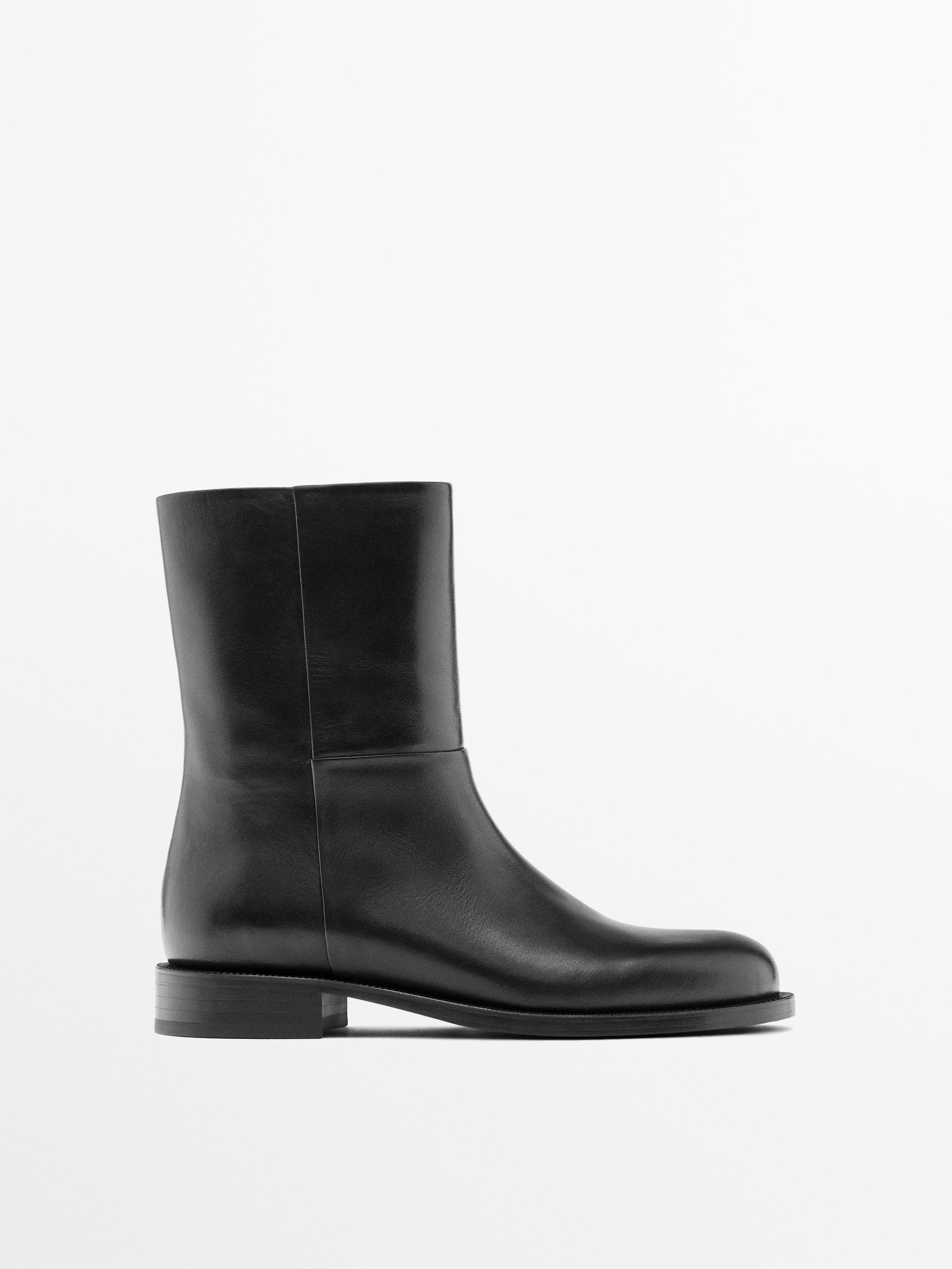 Bottines plates cuir