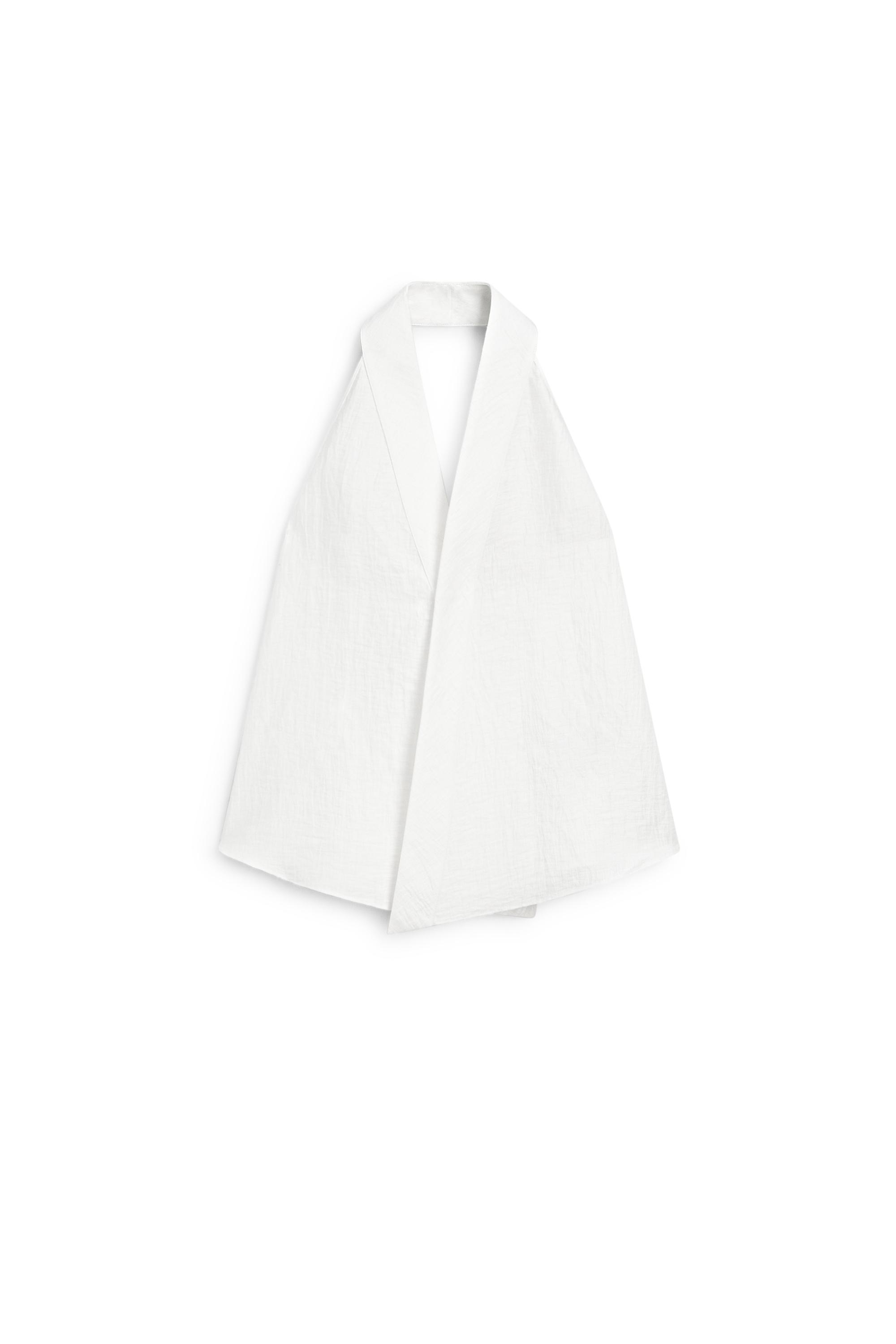 Linen blend crossover halter top — Off white
