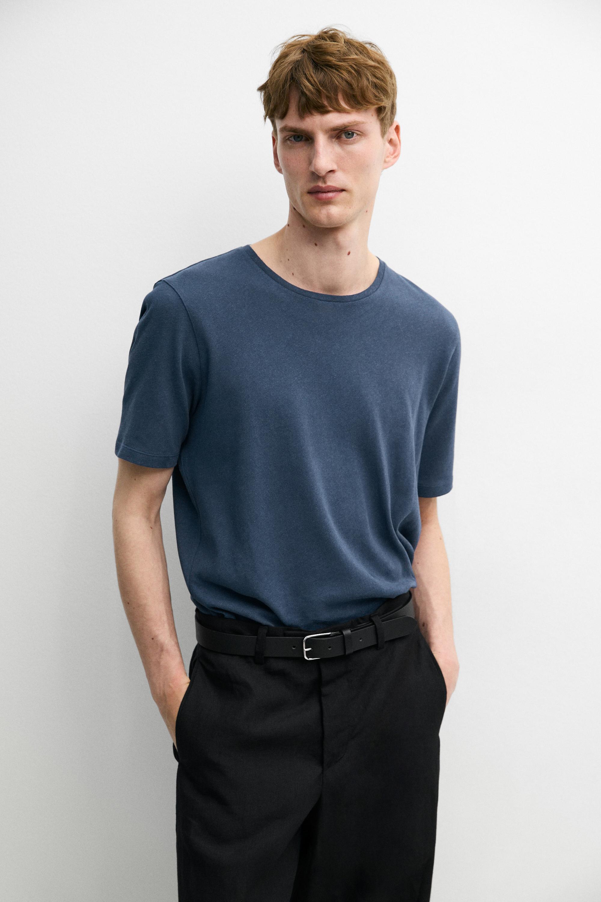 Short sleeve linen blend T-shirt