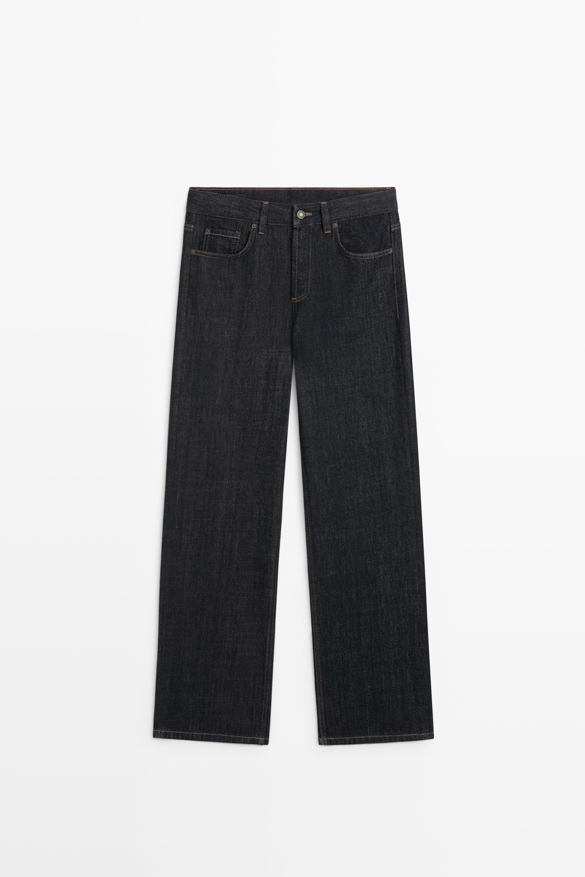 Wide-Leg-Jeans mit halbhohem Bund