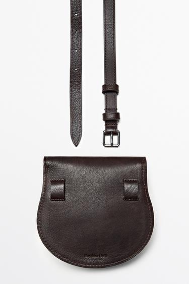 Nappa leather belt with pouch — BROWN 5