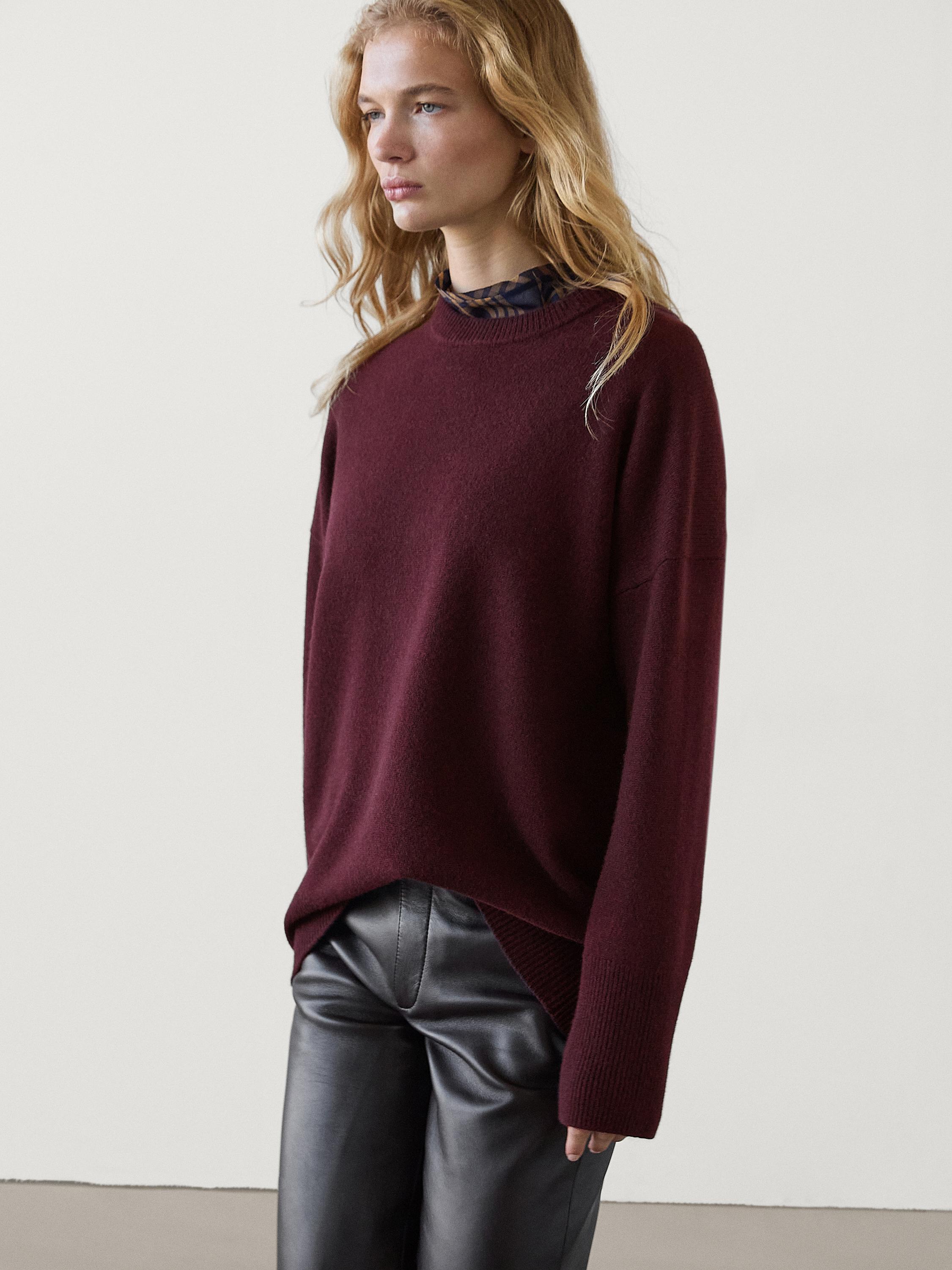 Wool blend knit sweater