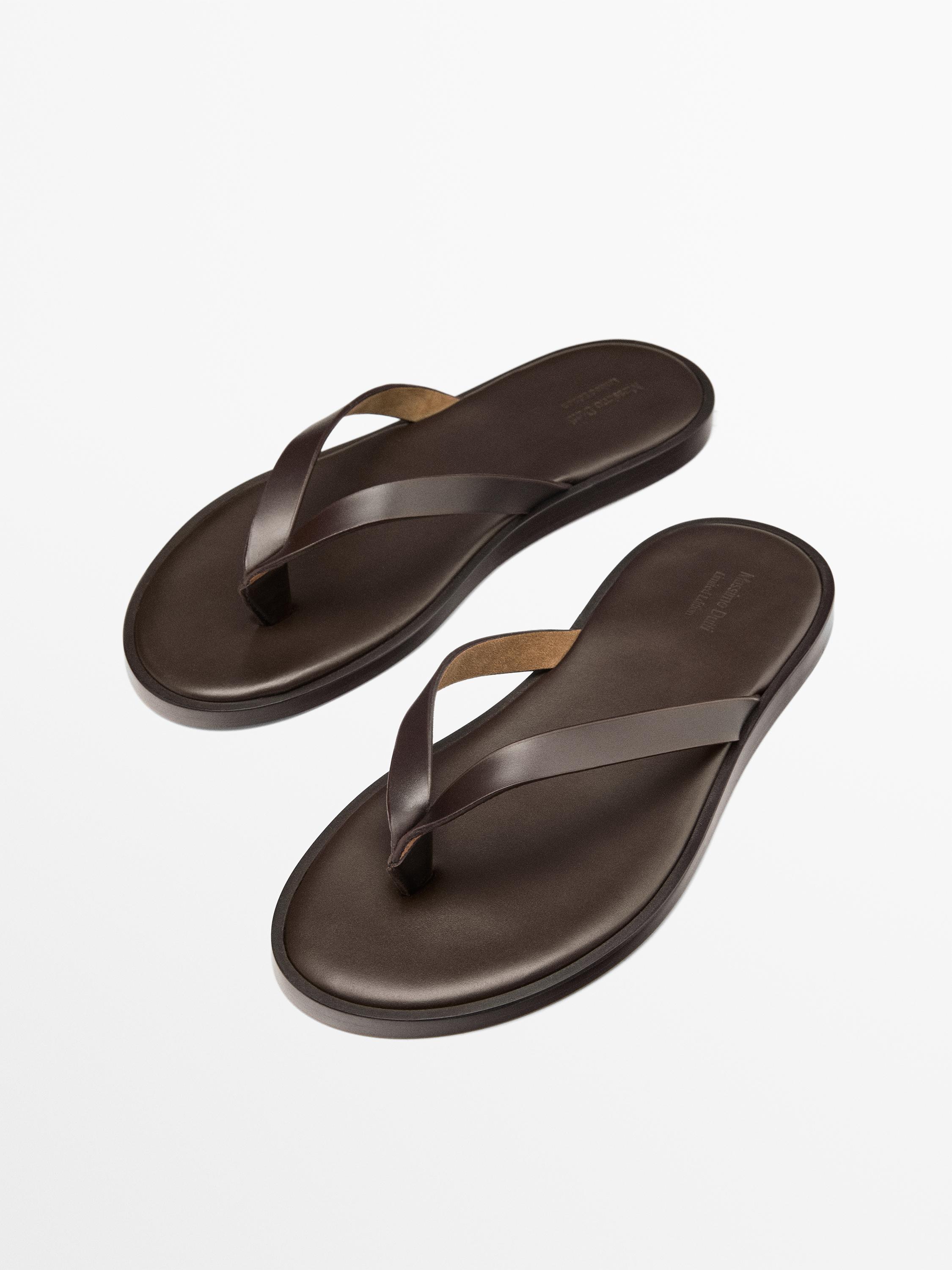 Nappa sandals with toe divider - Limited Edition — BROWN