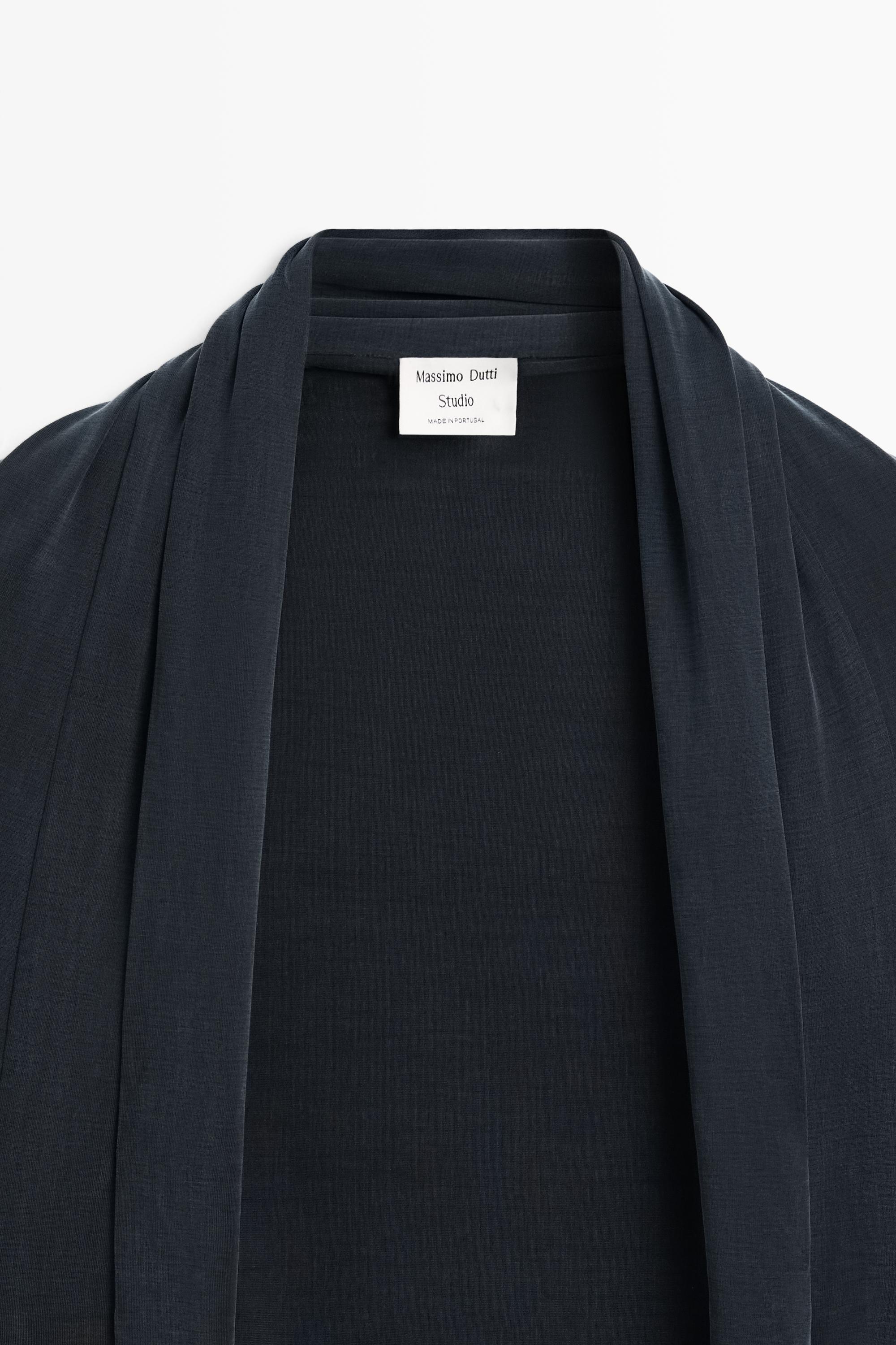 Draped Bolero Top - STUDIO — BLUE