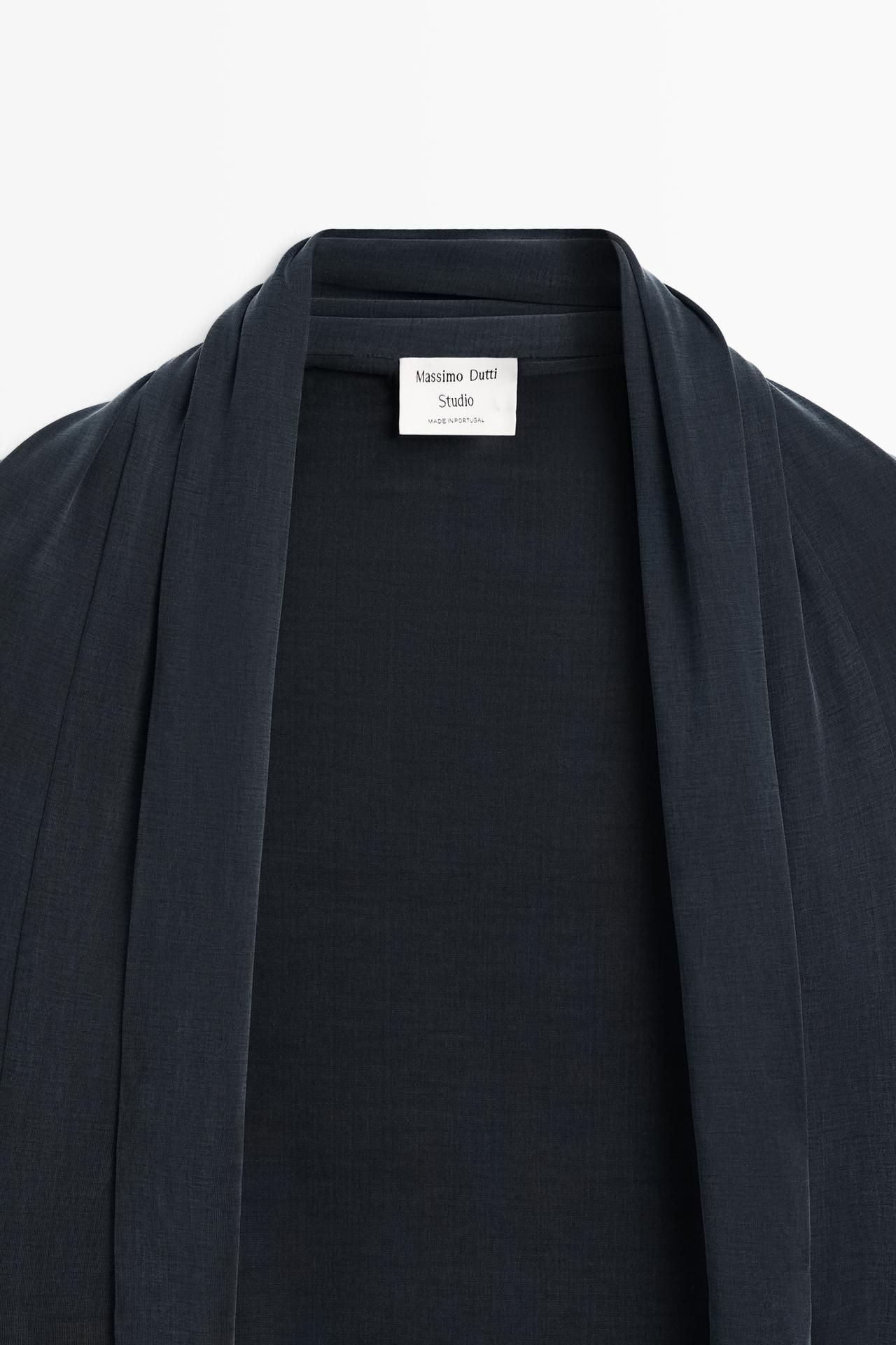 Draped Bolero Top - STUDIO — BLUE