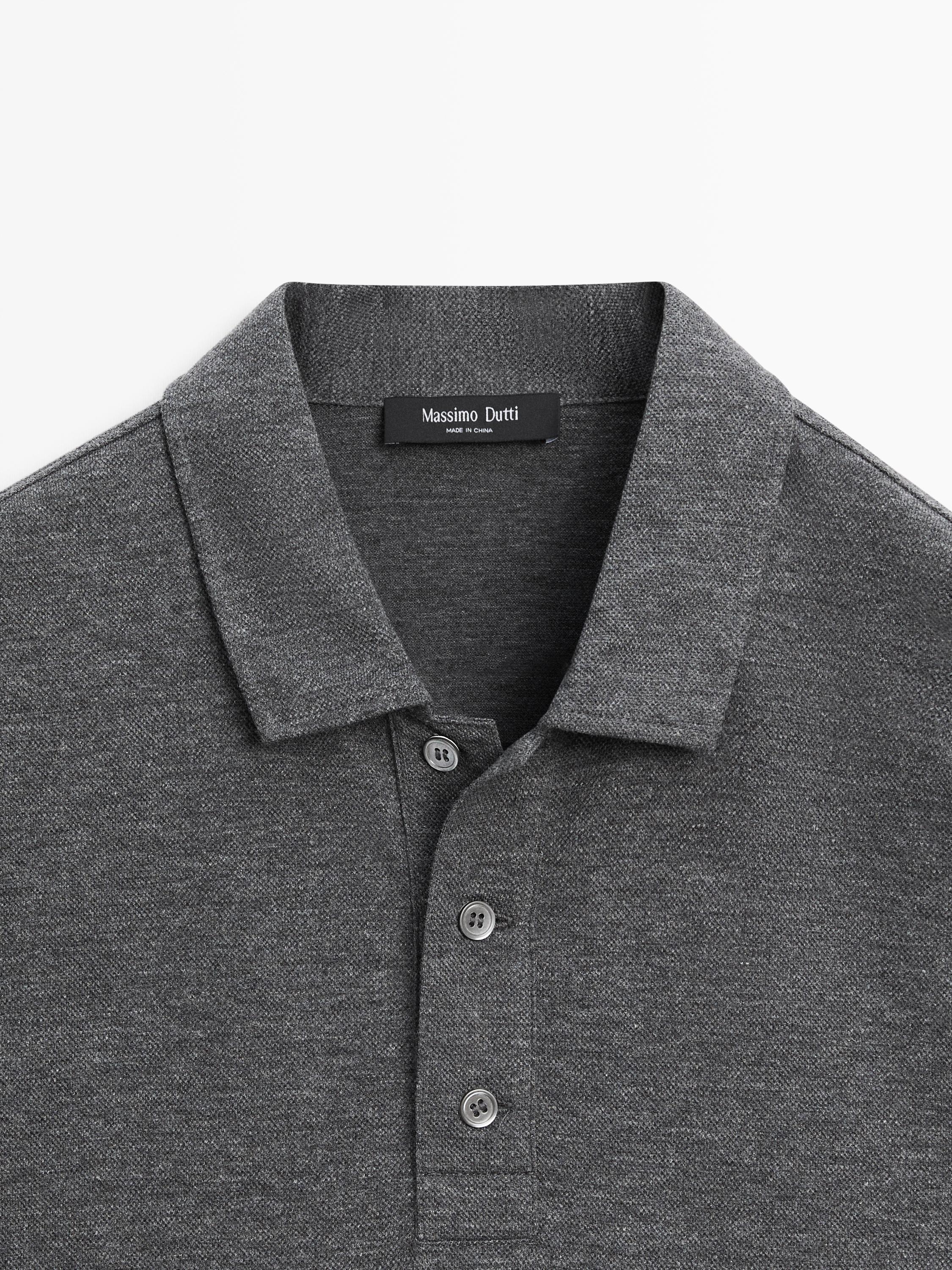 Short sleeve cotton polo shirt — ANTHRACITE GREY