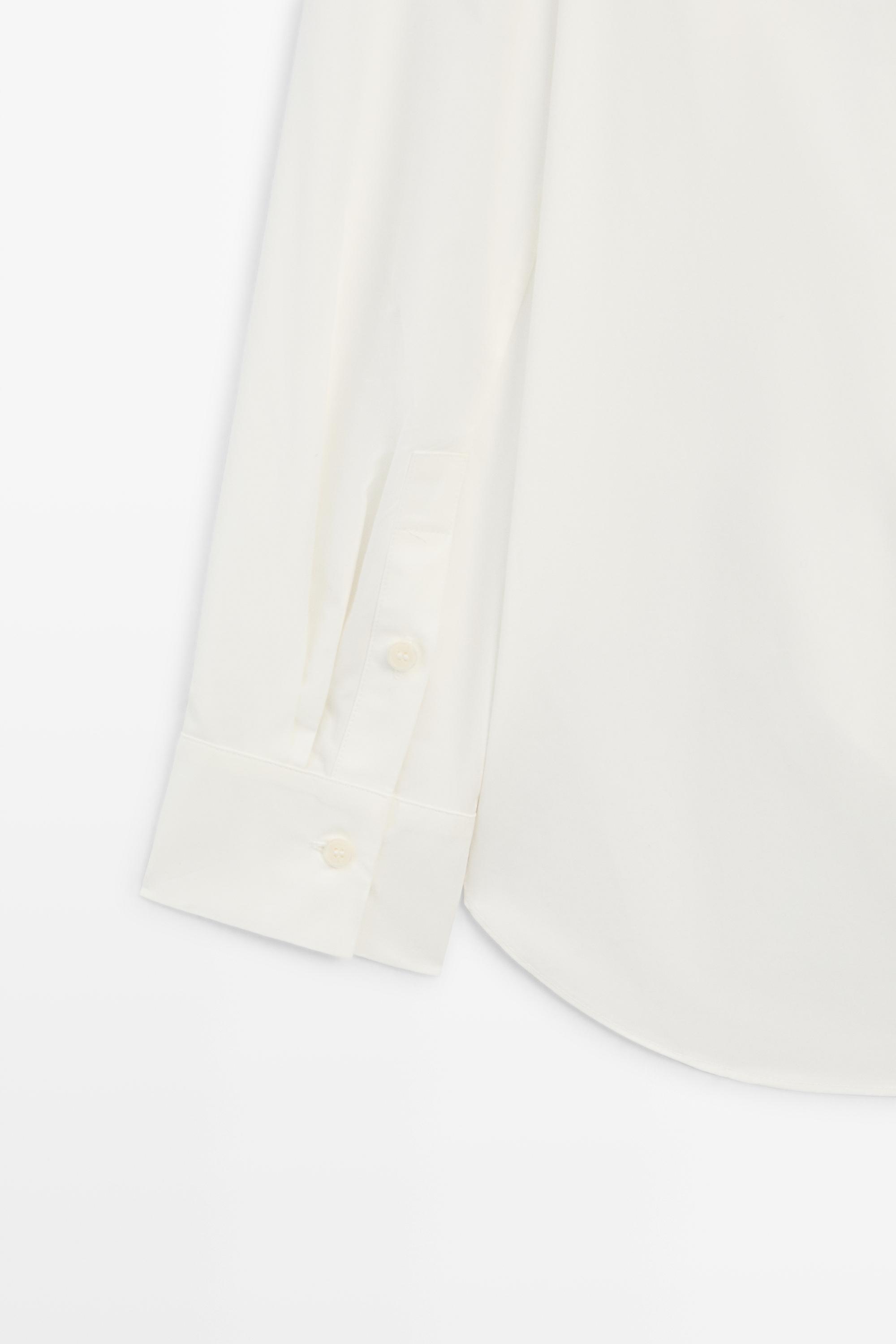 Poplin shirt with seam details — WHITE
