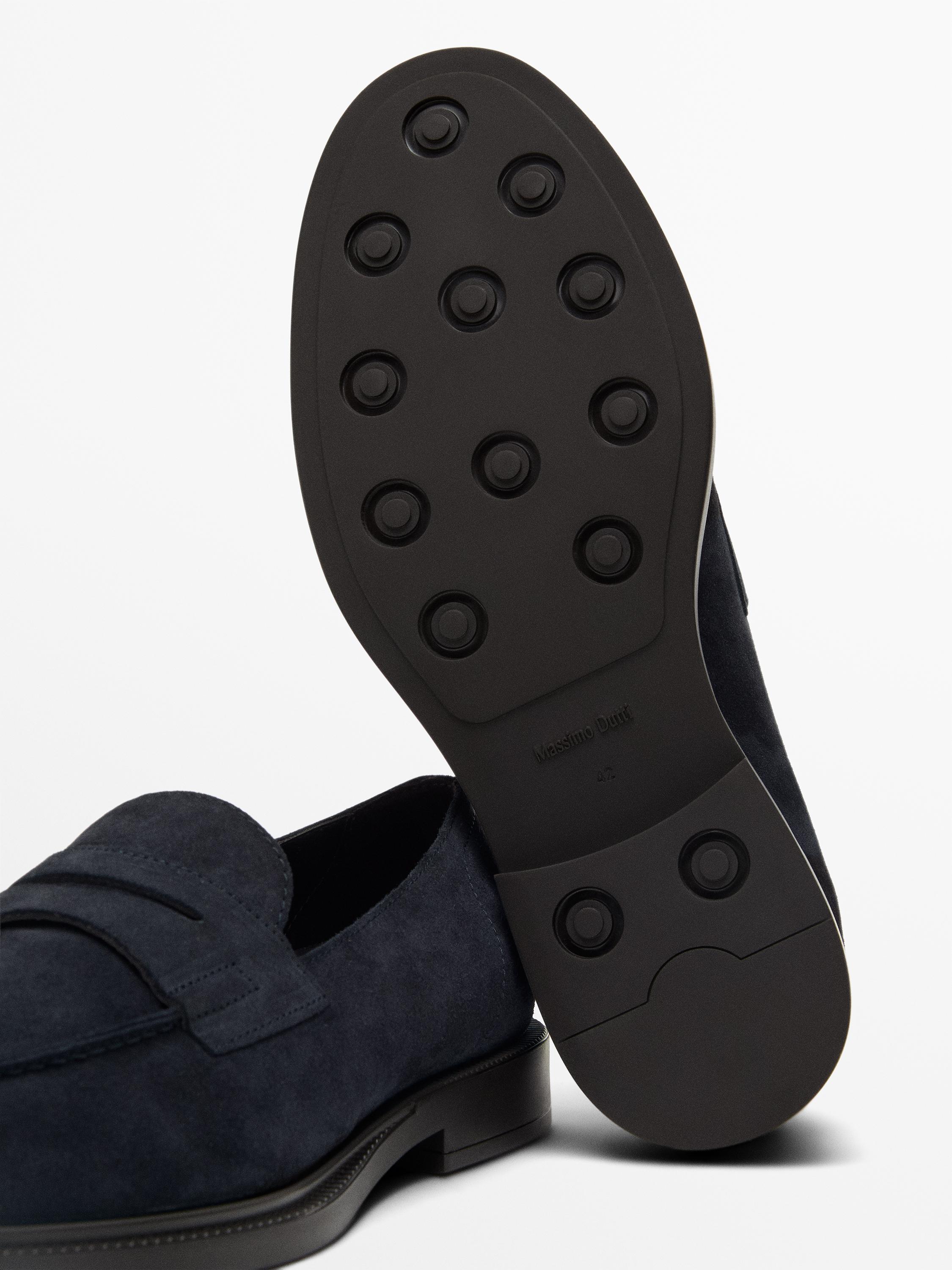 Split leather penny loafers — Dark blue