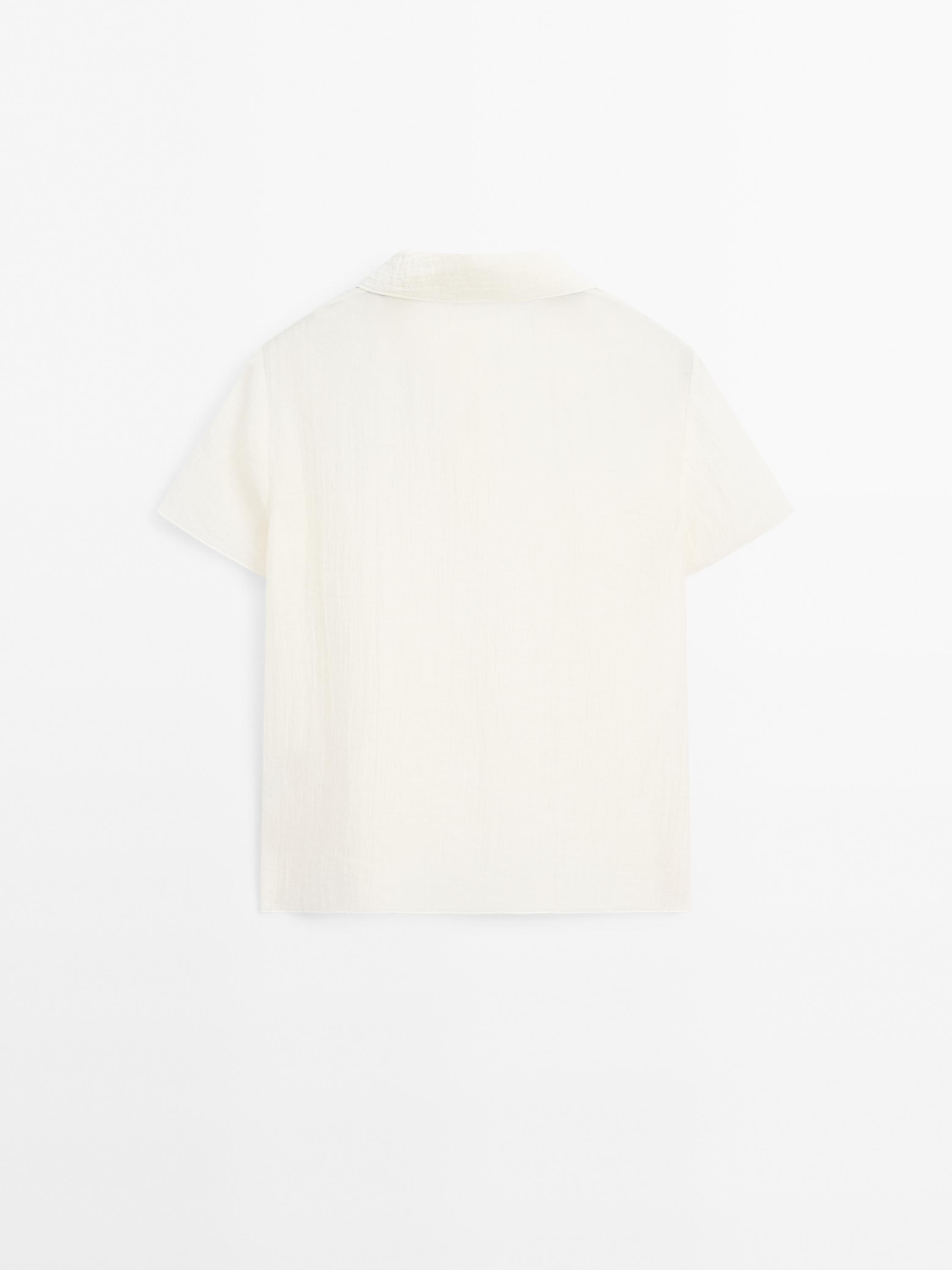 Sheer flowing polo shirt