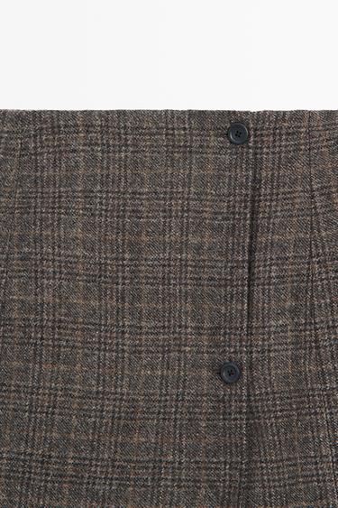 Button-detail wrap midi skirt — MOLE BROWN 9