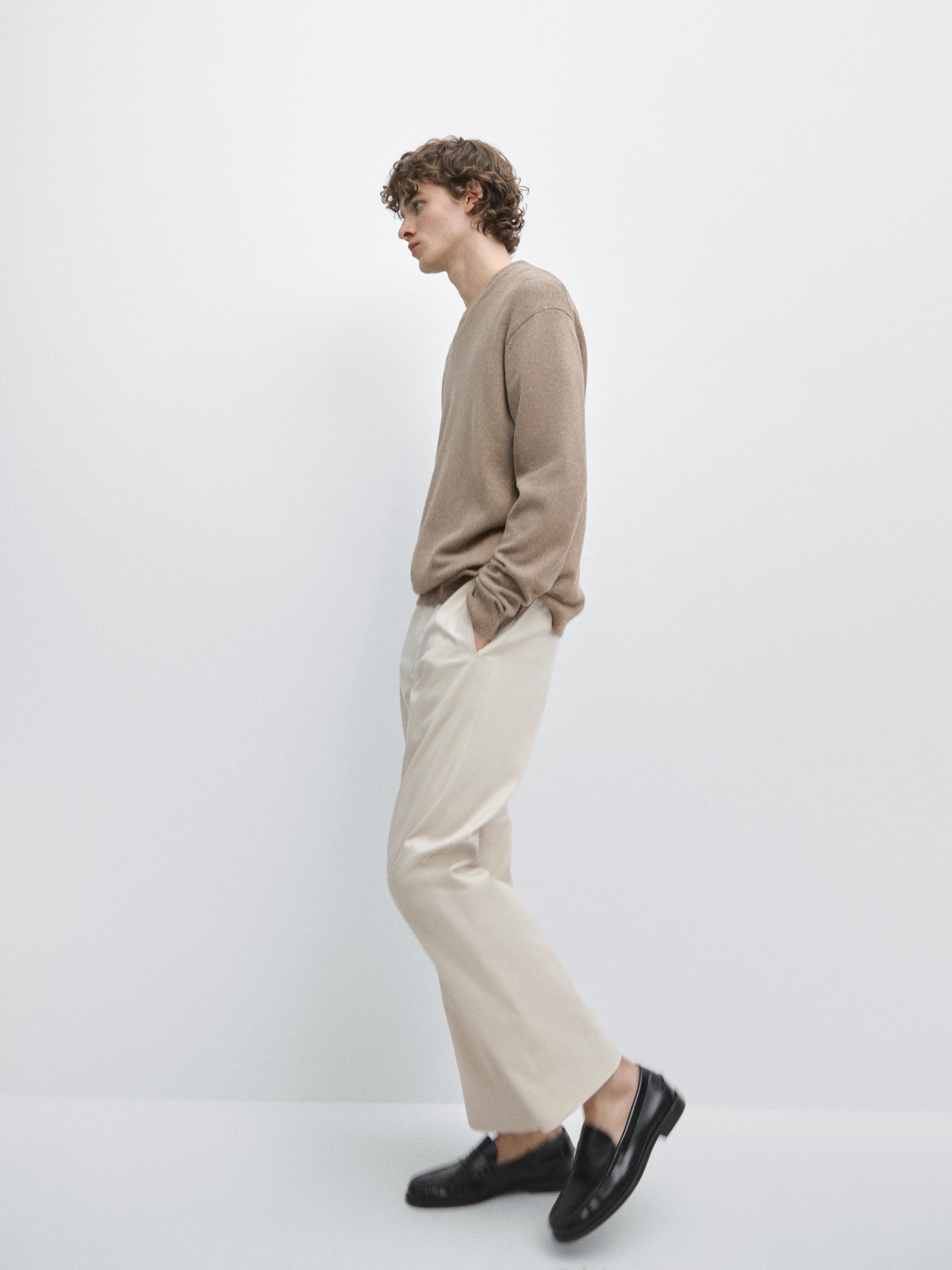 Tailored fit barrel trousers — BEIGE