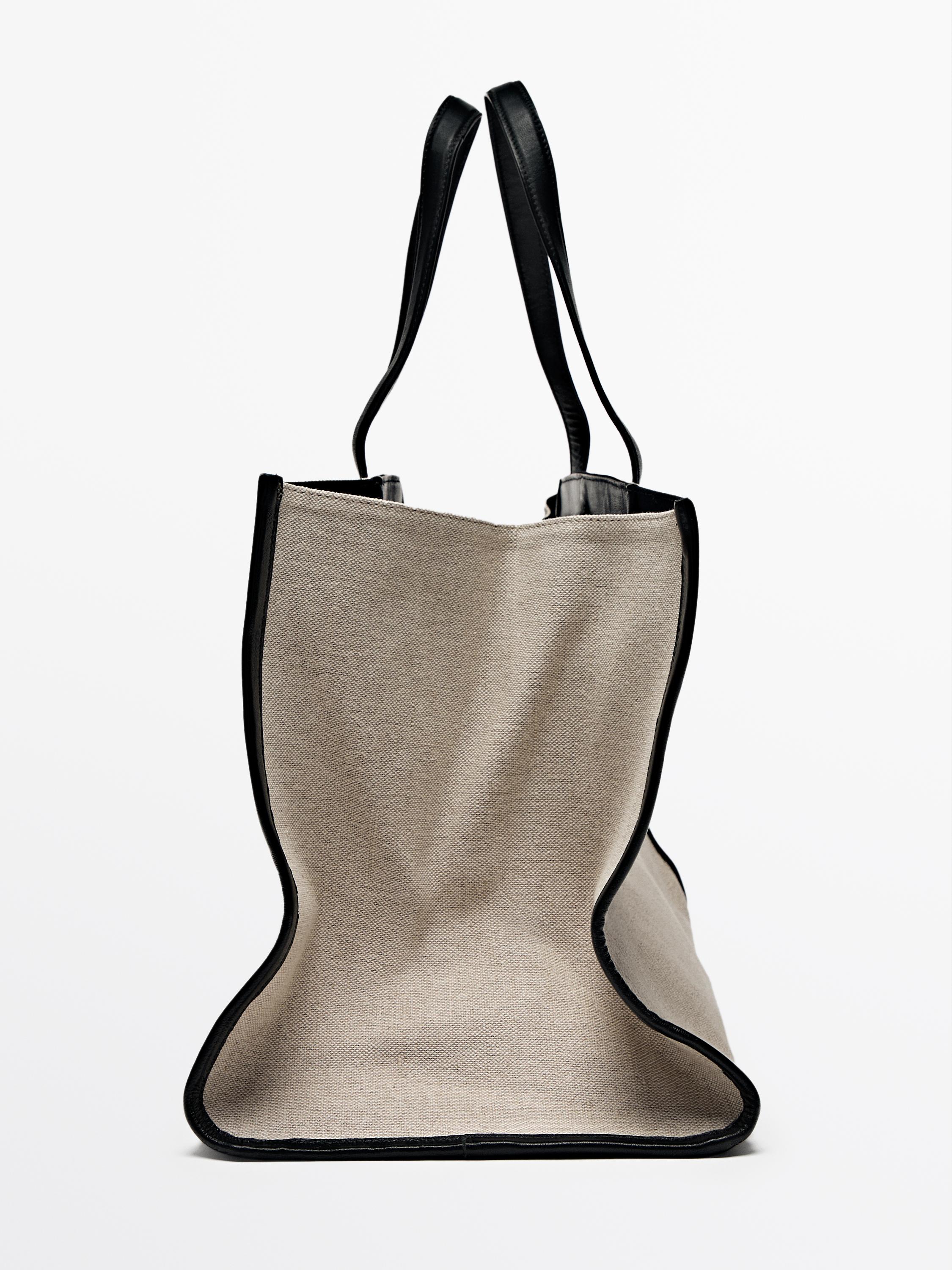 Bolso maxi tote piel tejido