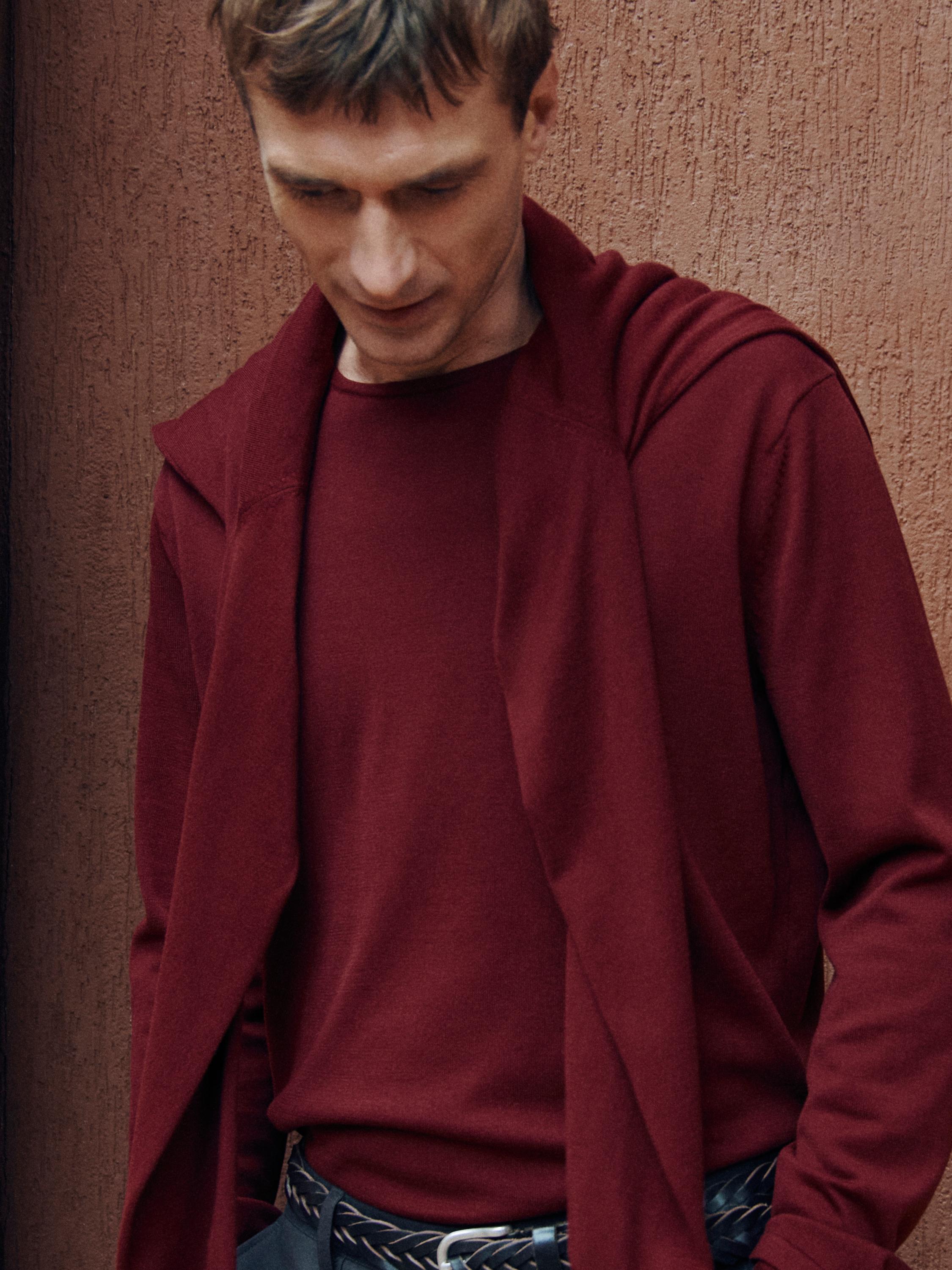 Knit 100% cotton crew neck sweater — GRANADA