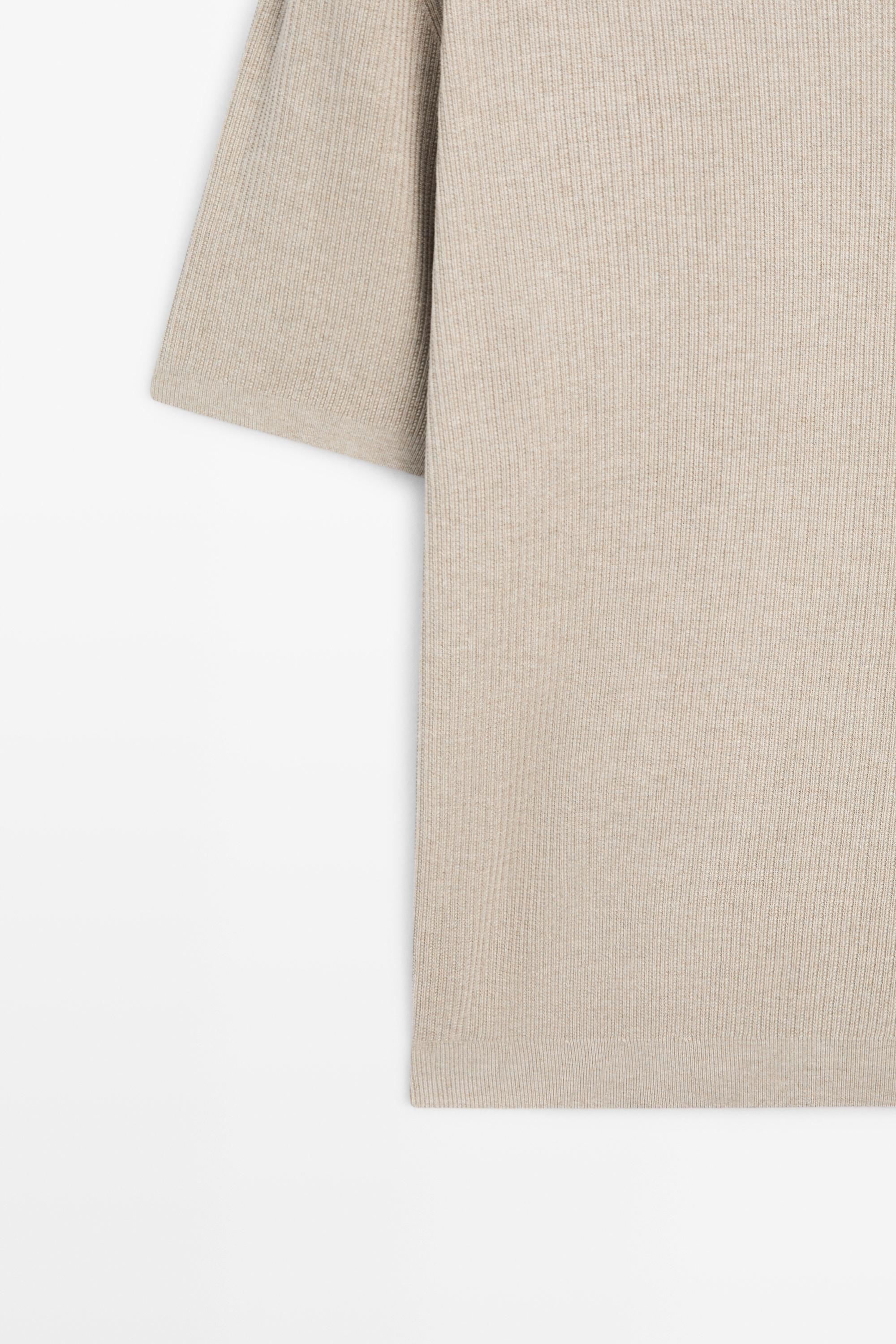 Short sleeve knit cotton blend sweater — Washed