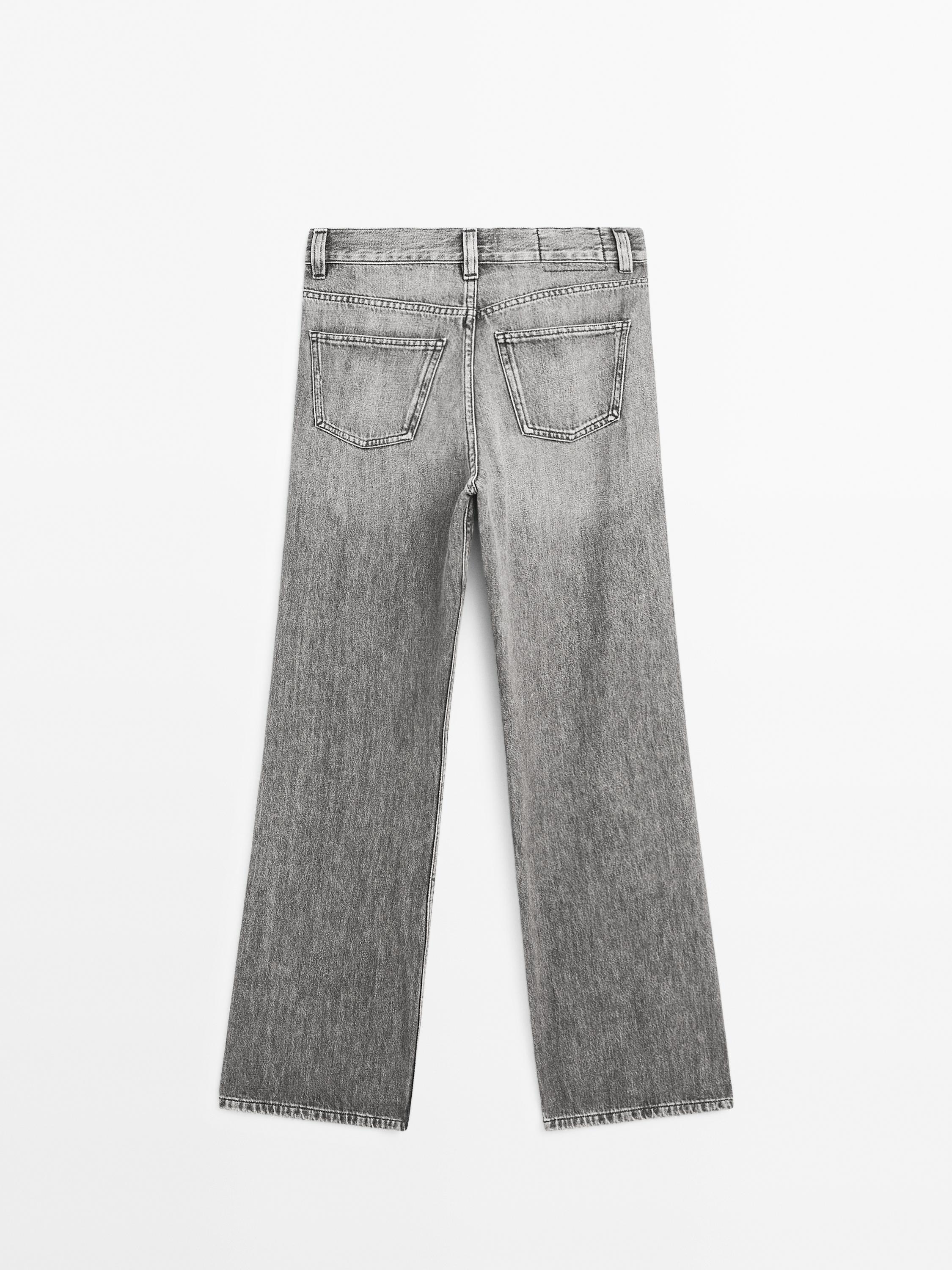 Wide-Leg-Jeans mit hohem Bund