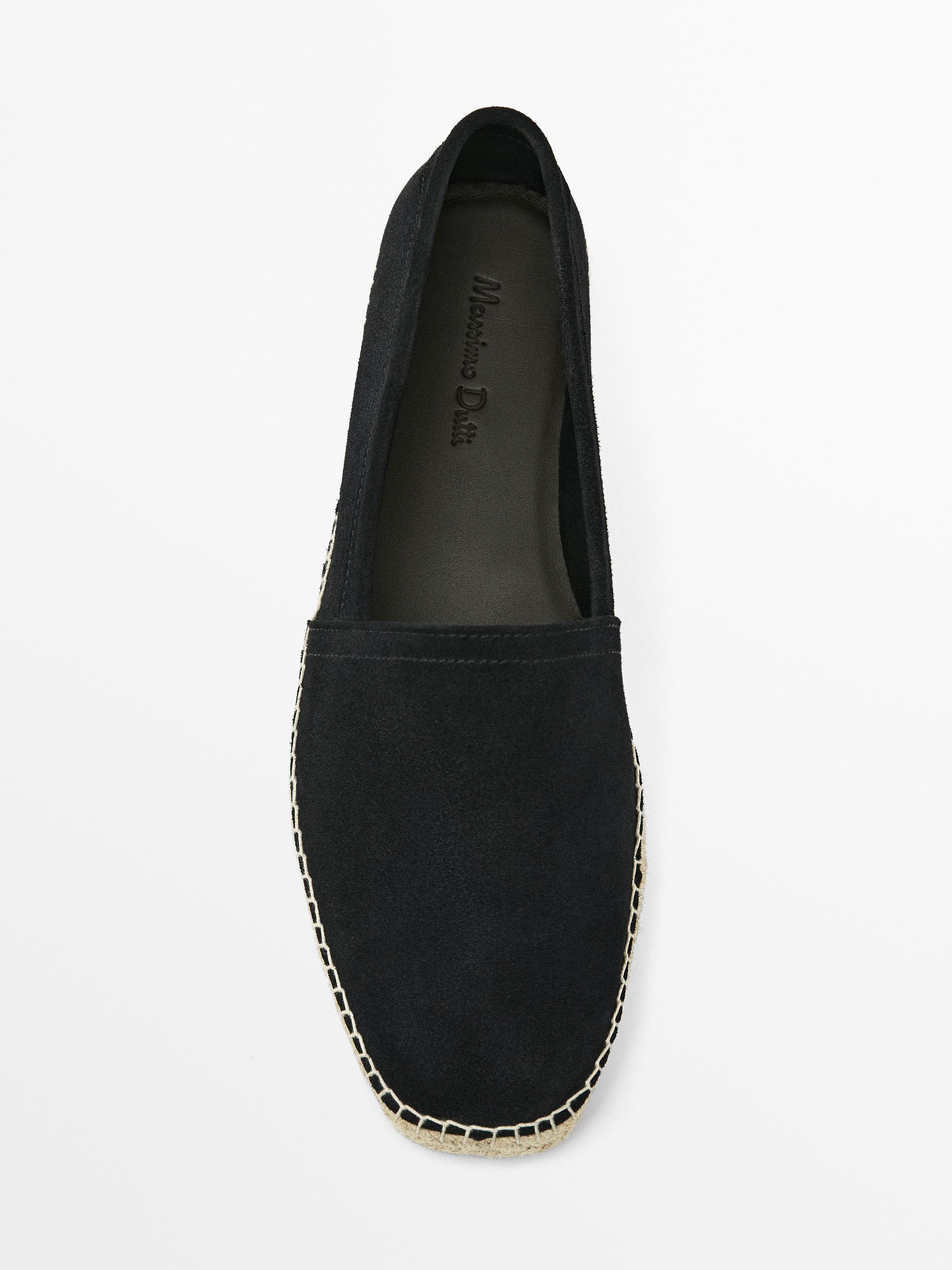Split suede espadrilles