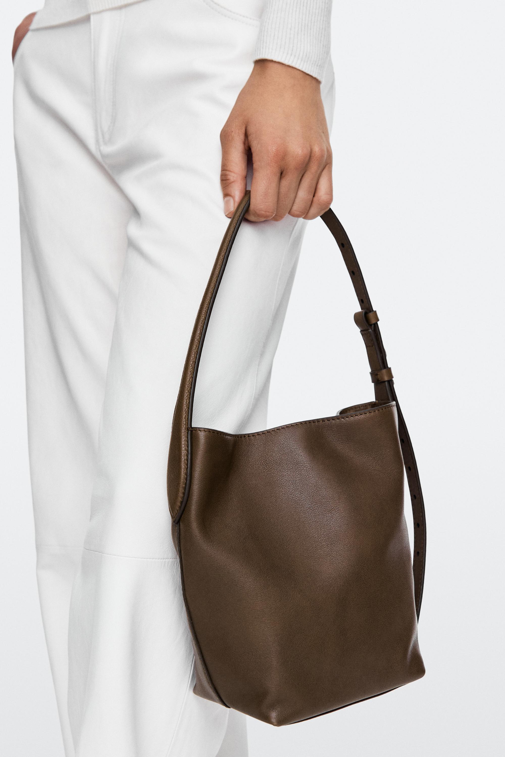 Nappa leather mini bucket bag — LEATHER
