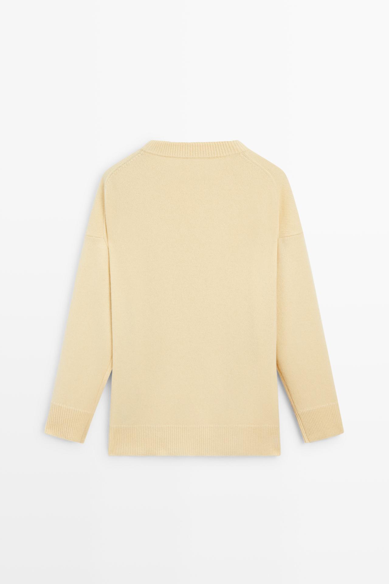 100% cashmere oversize knit sweater — Vanilla
