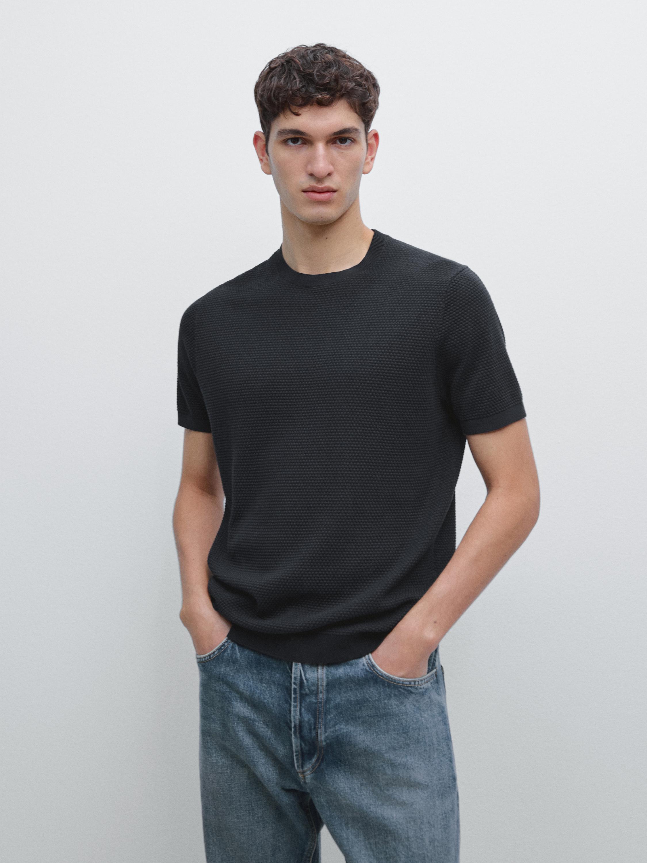 Textured knit T-shirt
