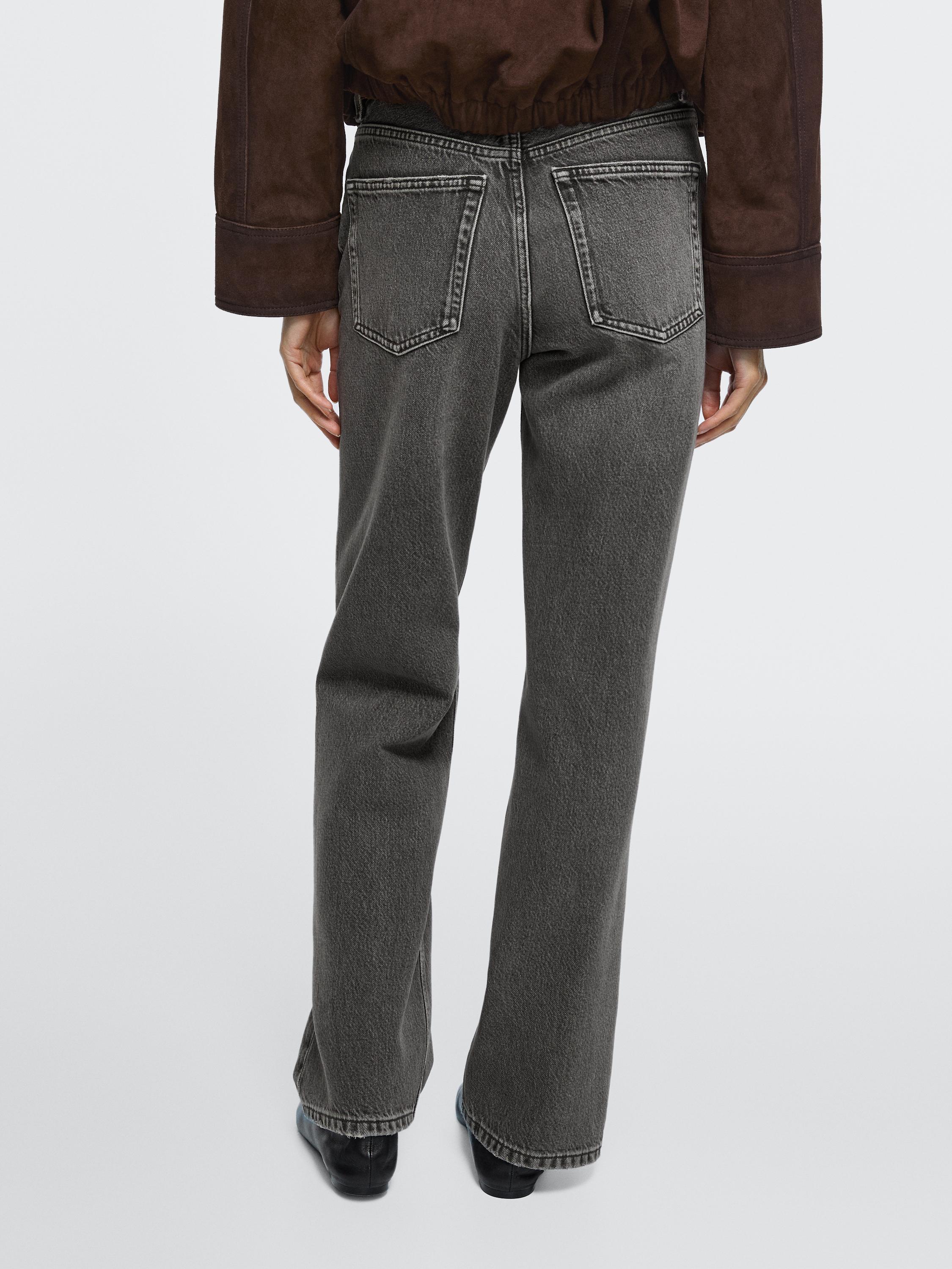 Straight-leg high-waist jeans — CHARCOAL