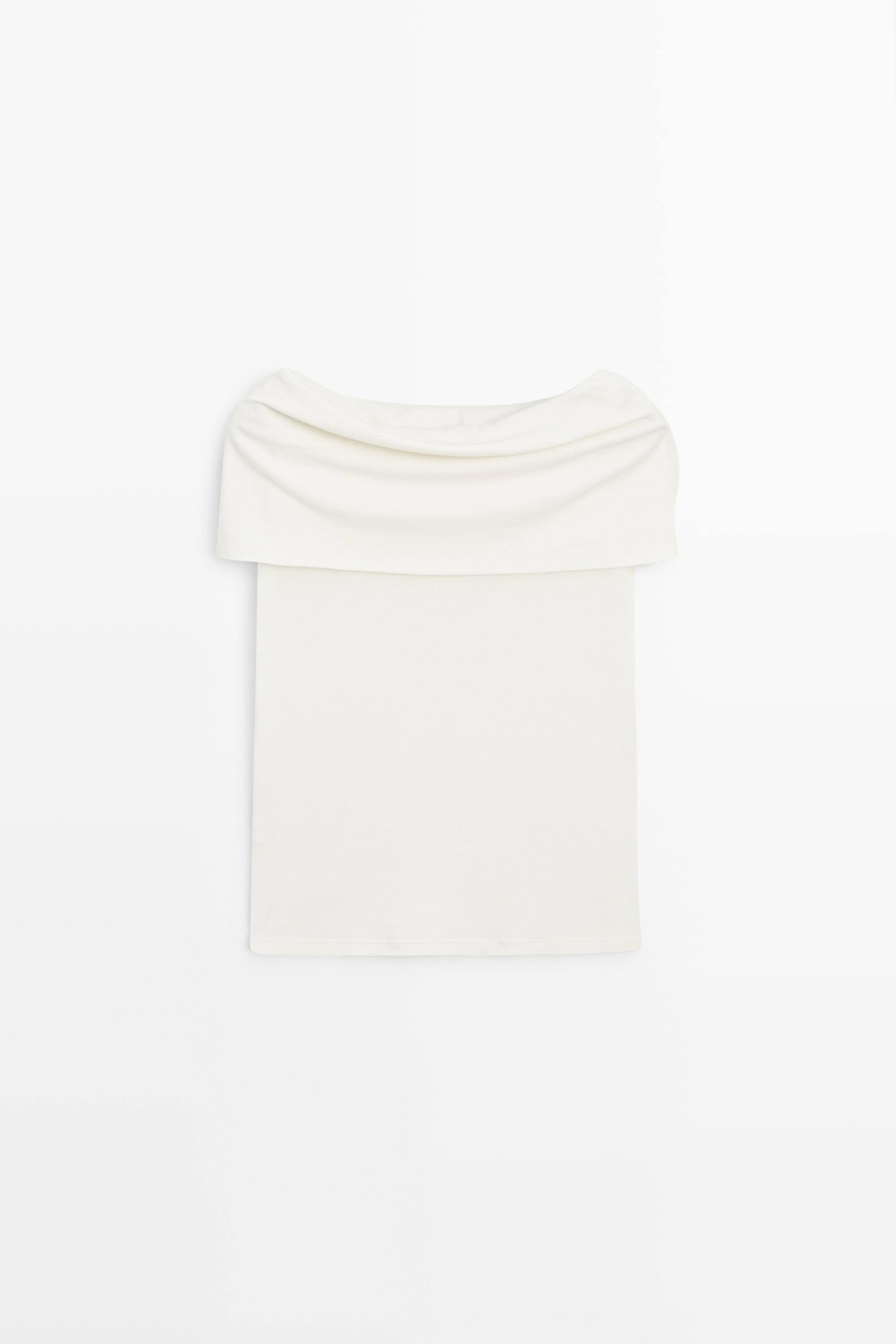 Cotton off-the-shoulder top — Off white