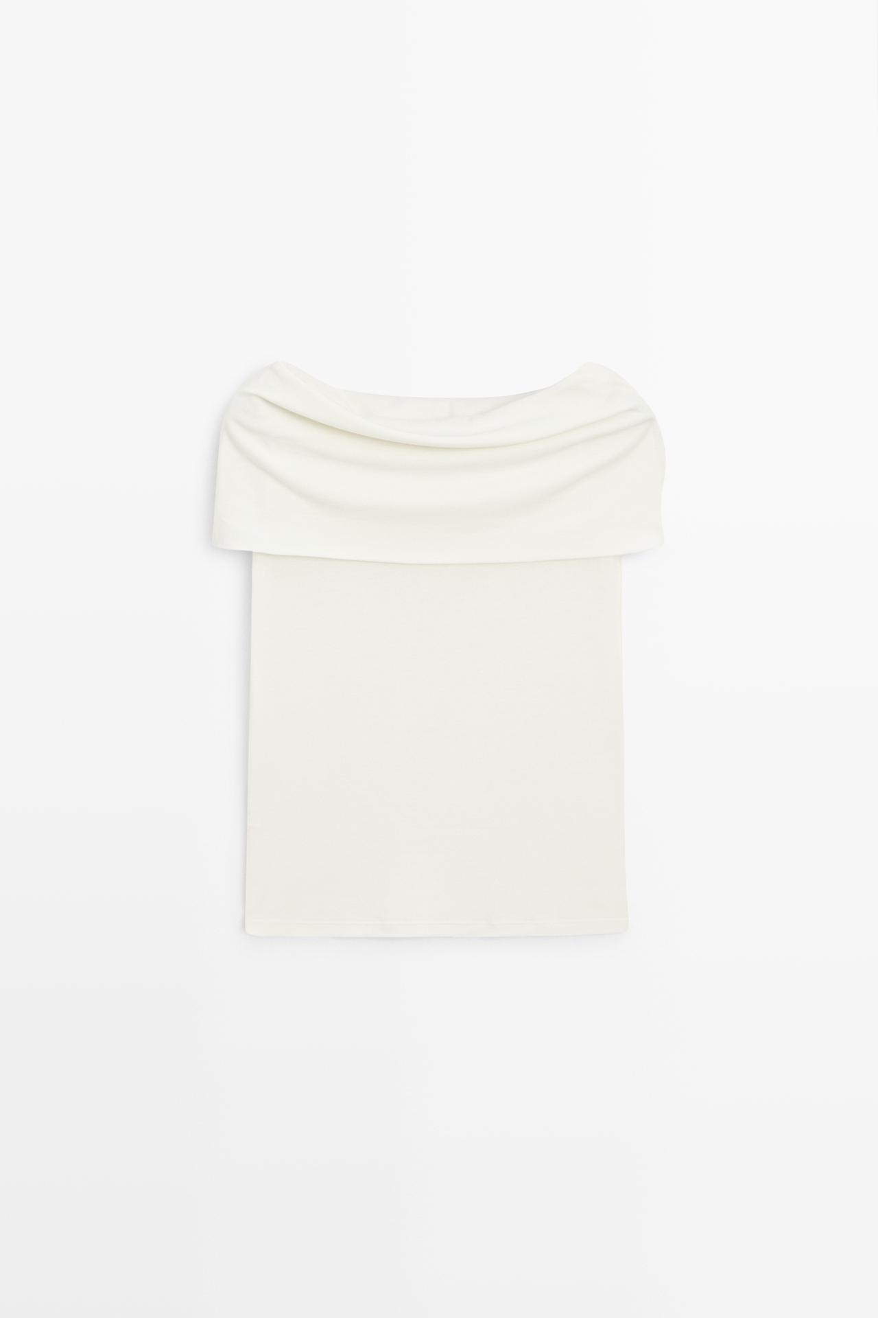Cotton off-the-shoulder top — Off white