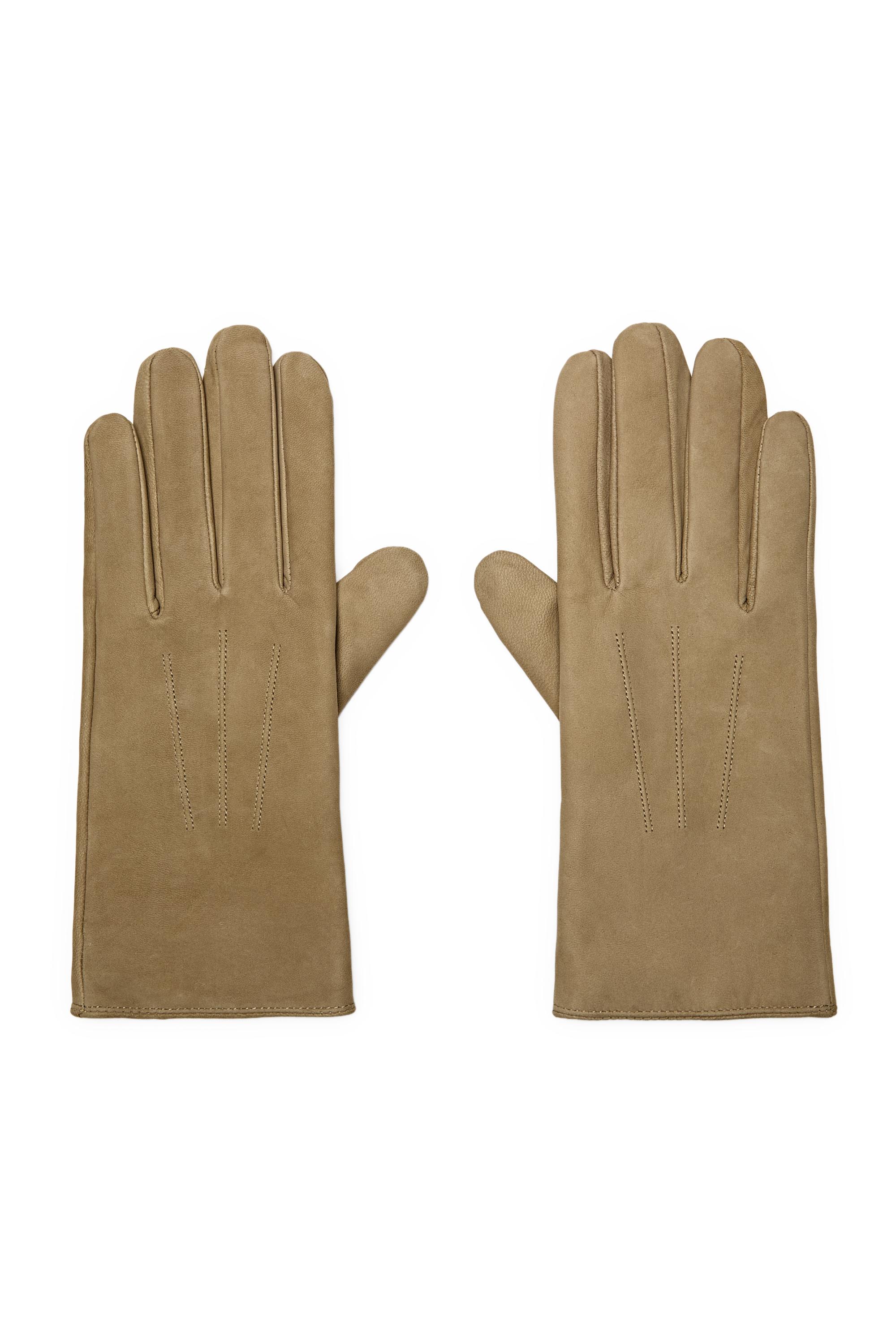 Split suede leather gloves · Mustard Yellow · Gloves | Massimo Dutti