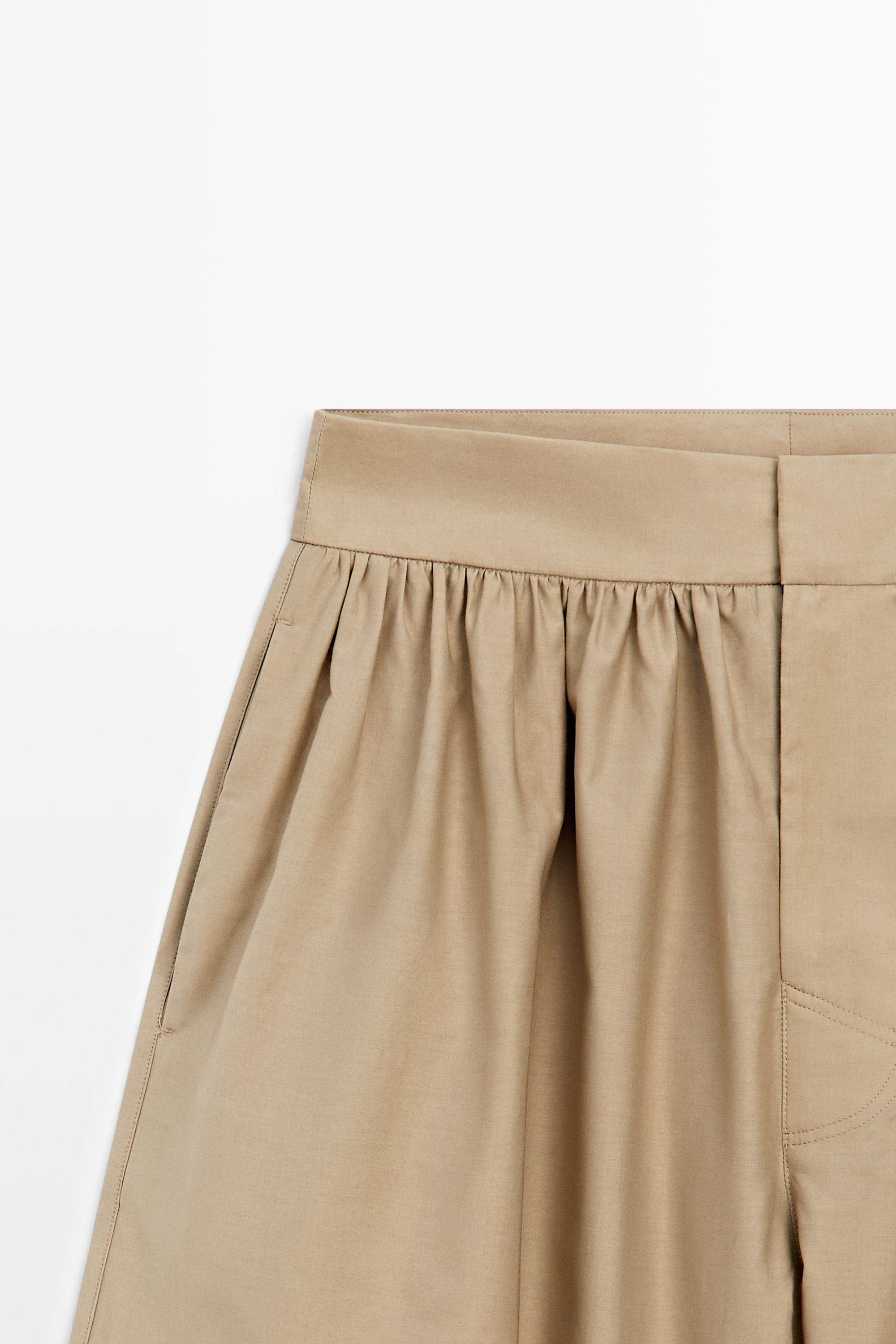 Culottes with pleated details - LIMITED EDITION — BEIGE